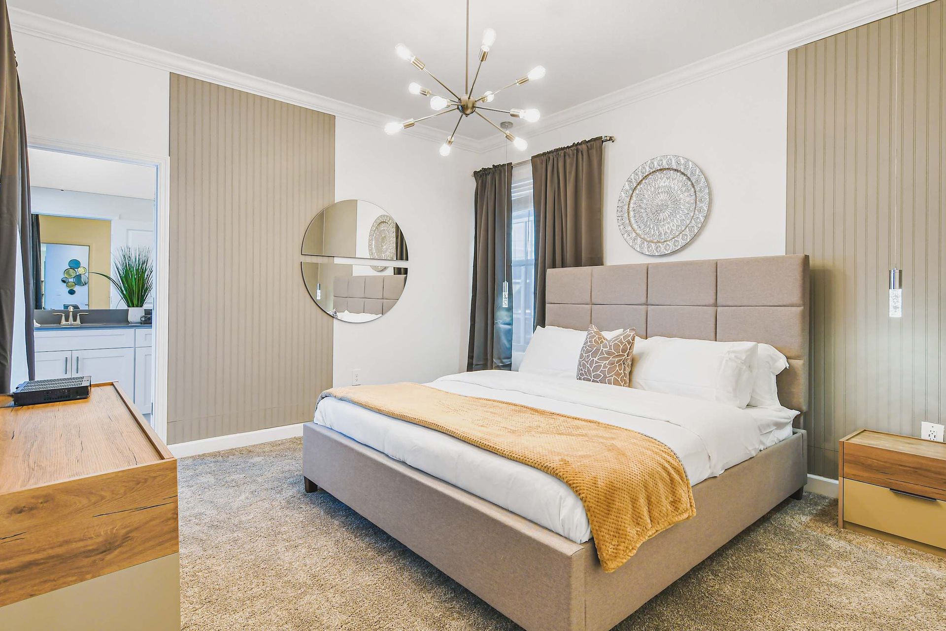 Drift into a peaceful sleep in our cozy bedroom, ensuring a restful night's sleep during your stay.