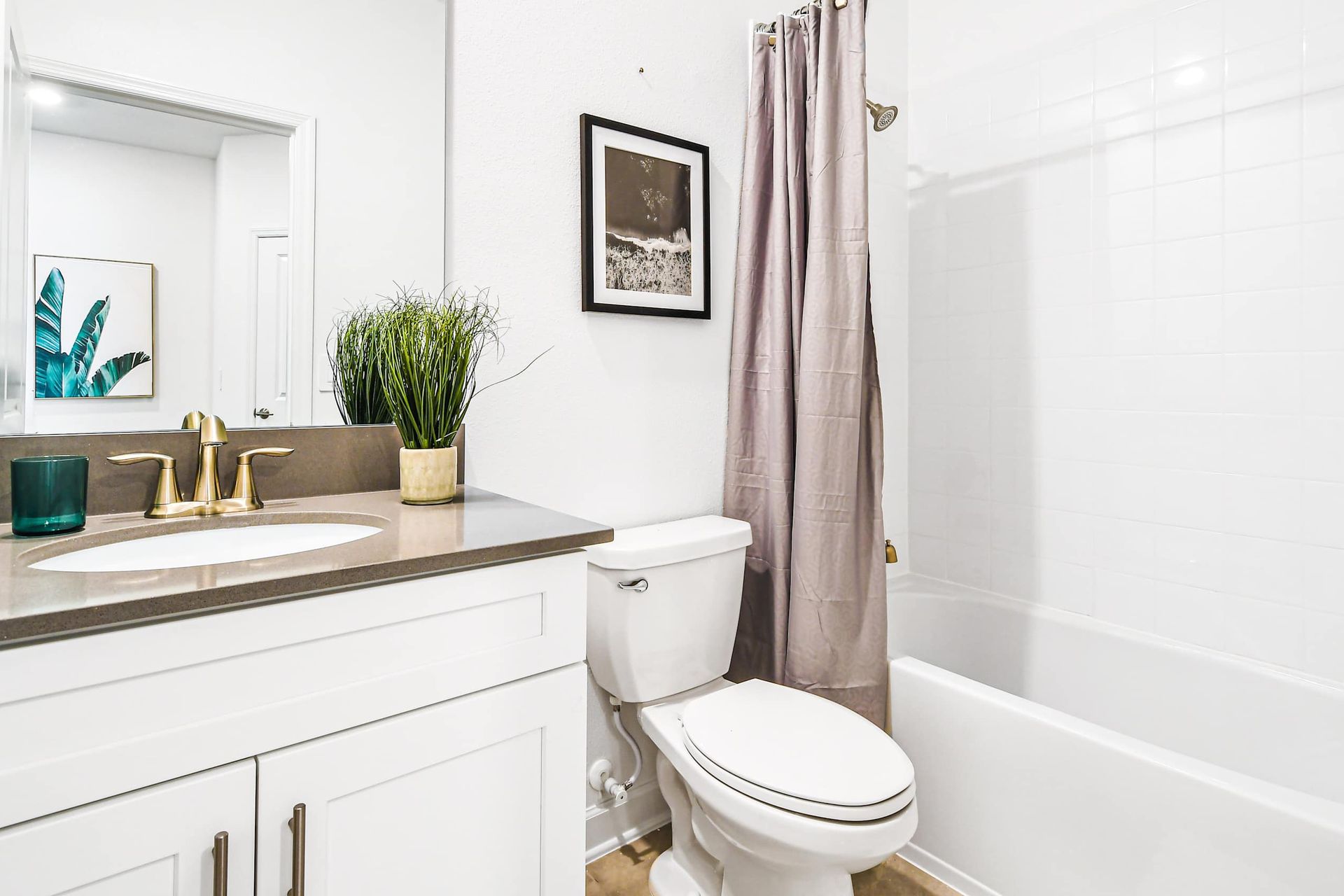 Indulge in luxury in our well-appointed bathroom, providing you with all the amenities you need for a comfortable stay.