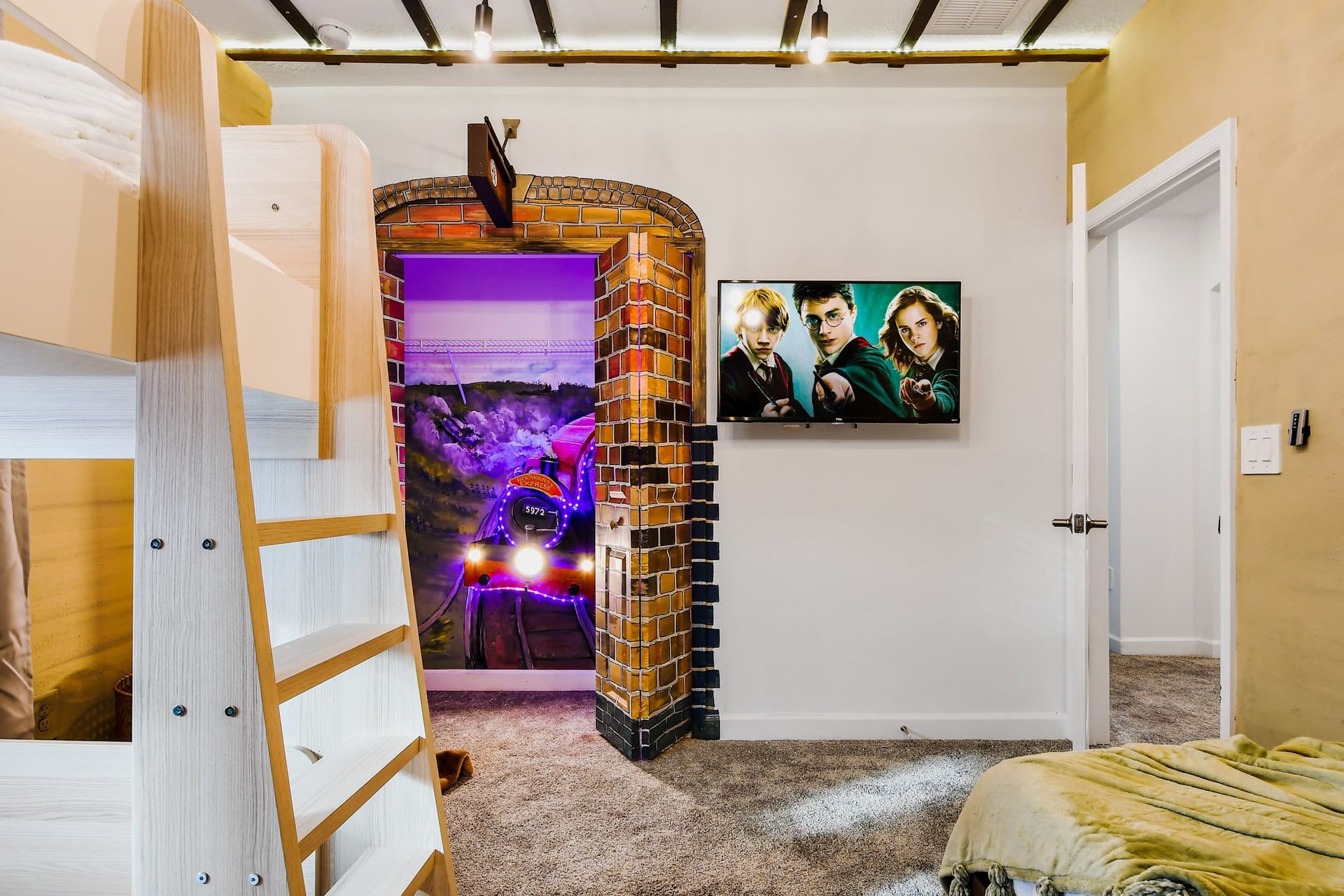 Experience a comfortable stay in our Harry Potter themed room with three beds, offering you the perfect space to relax and recharge after a day of adventure.