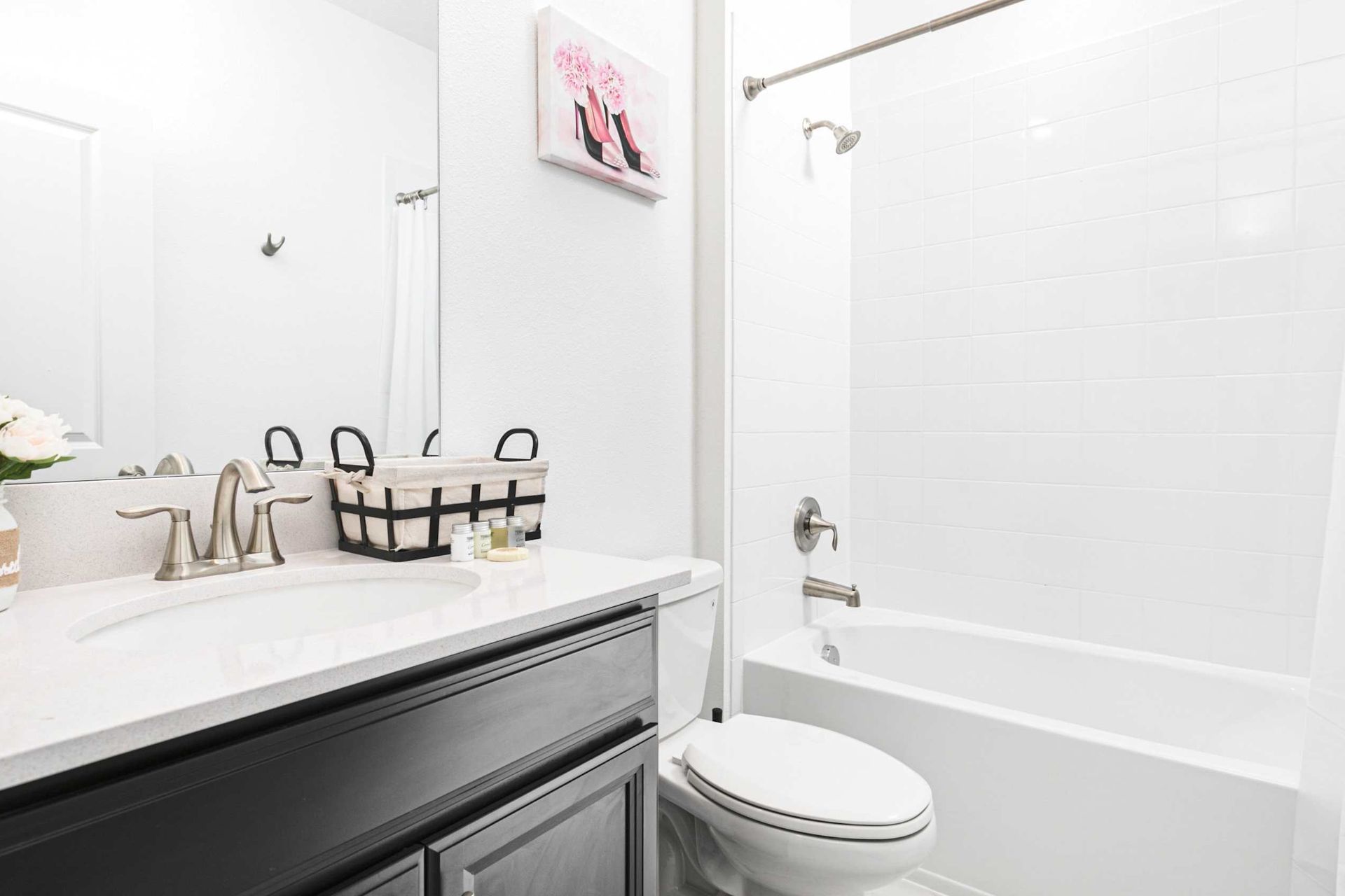 Pamper yourself in our elegant bathroom, offering you a relaxing oasis to unwind after a day of adventure.