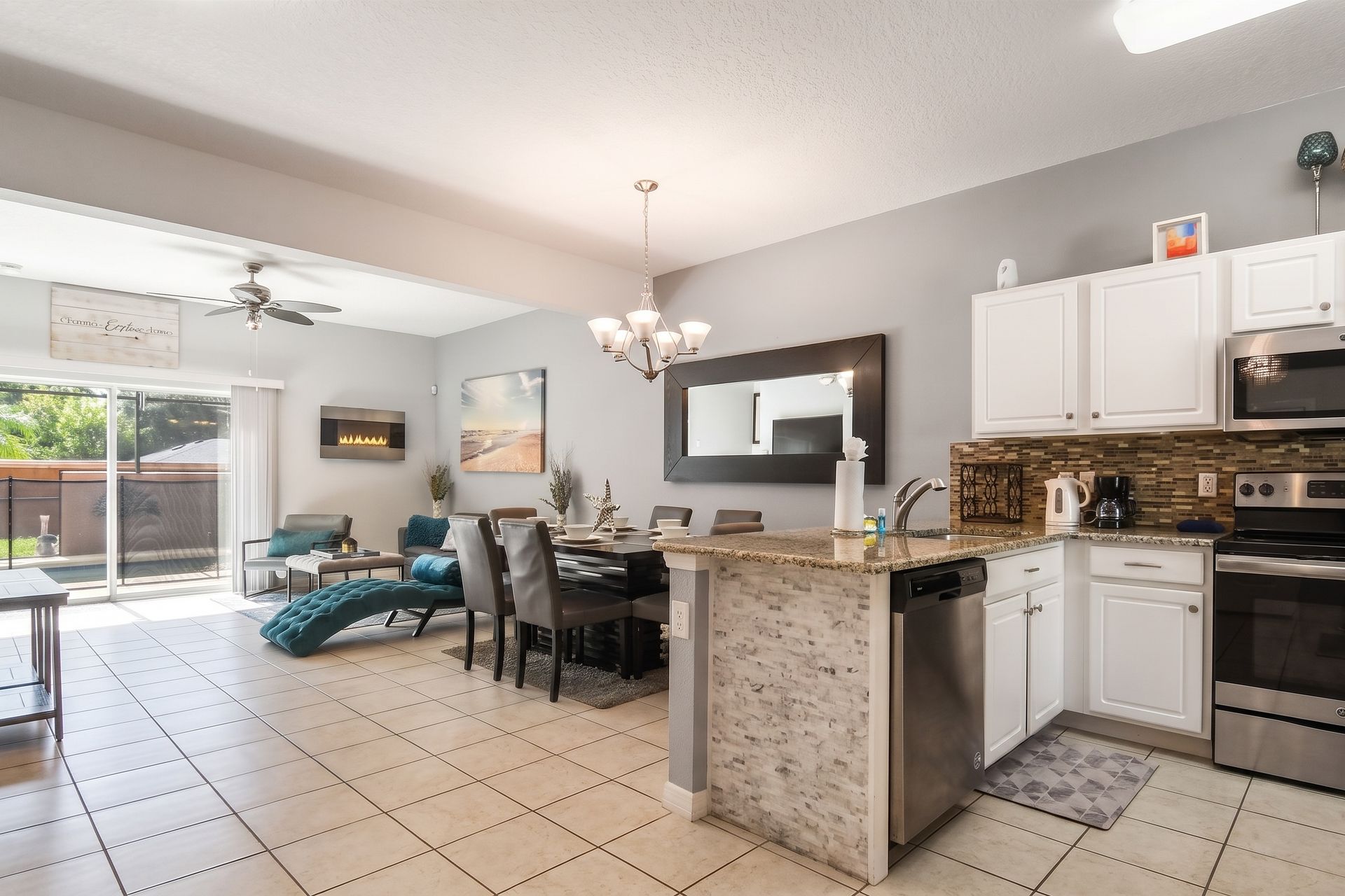 Unleash your inner chef in our modern kitchen, complete with top-of-the-line appliances for your convenience.