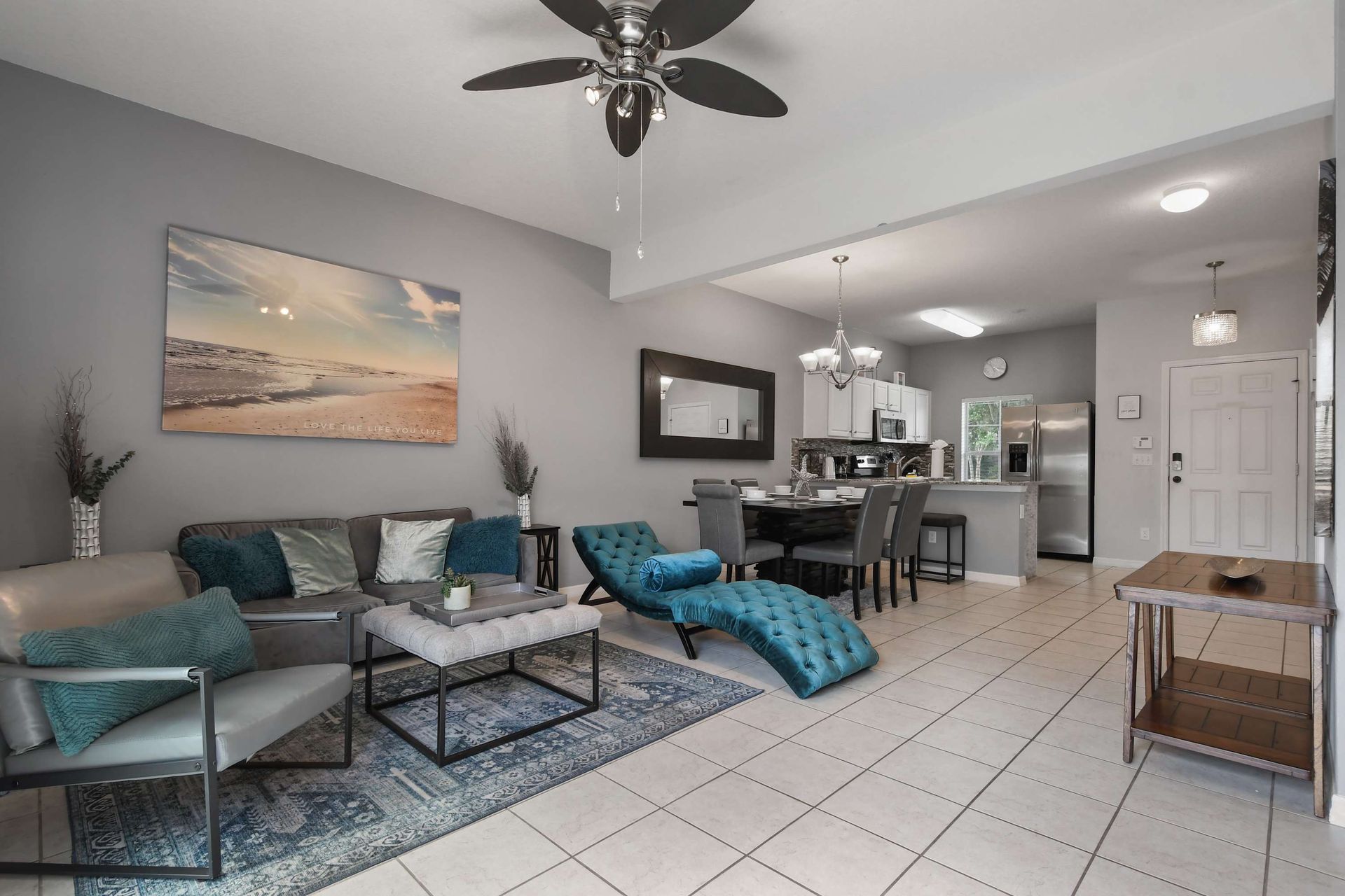 Open-concept living and dining area with stylish, modern design!