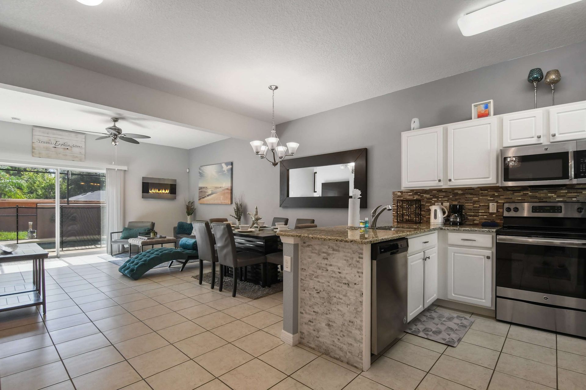 Unleash your inner chef in our modern kitchen, complete with top-of-the-line appliances for your convenience.