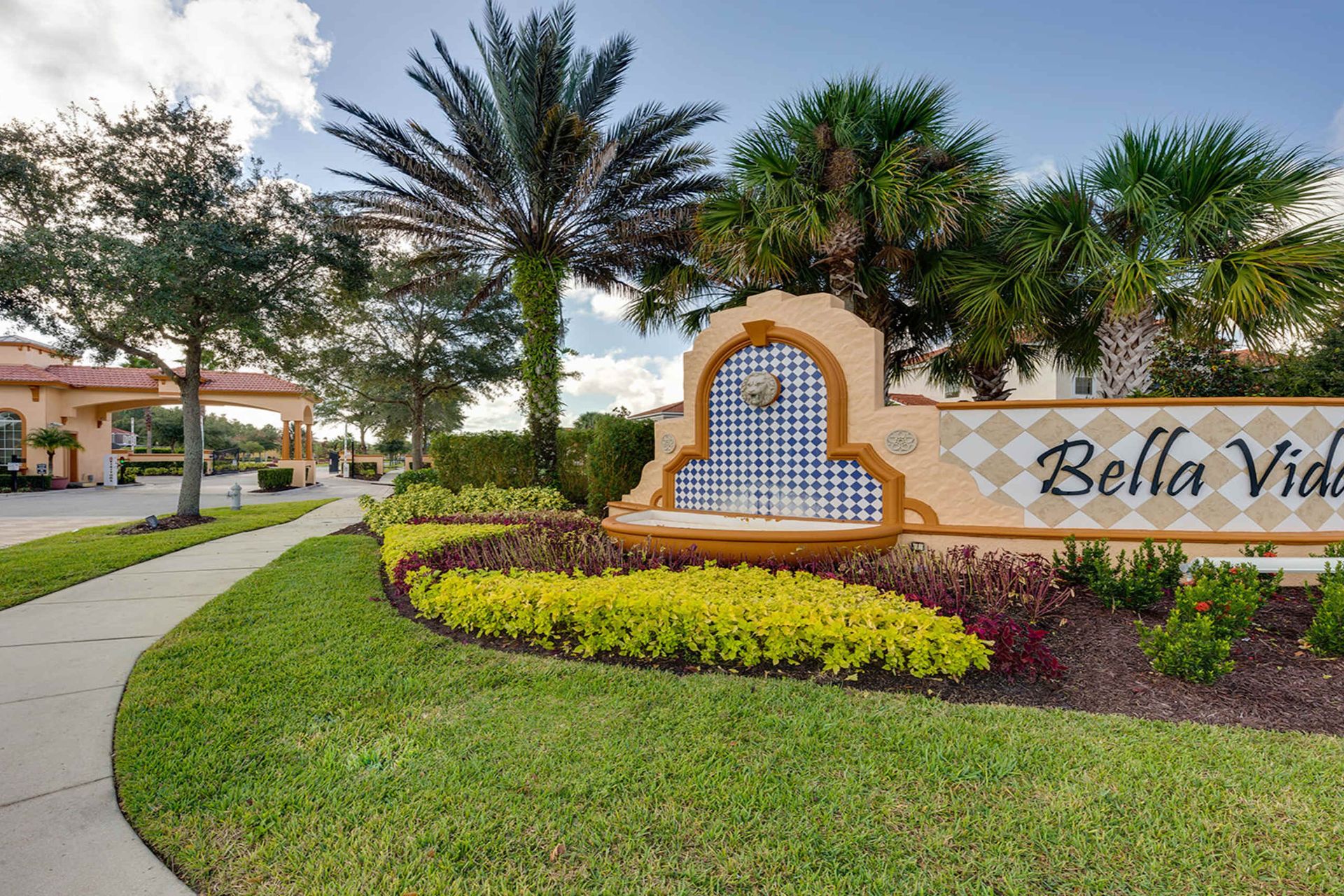 Welcome to Bella Vida! Scenic, gated community with lush landscaping.