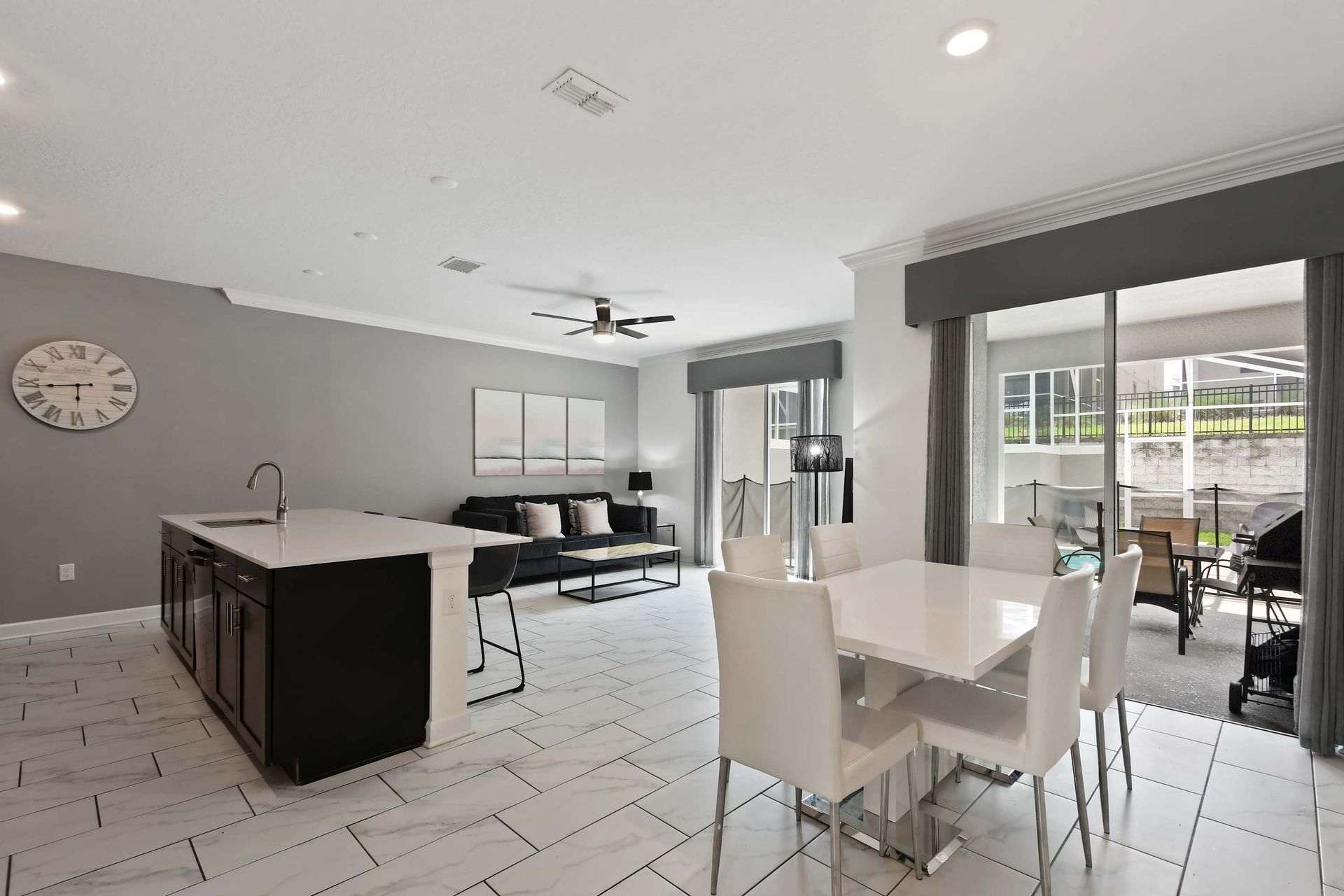Bright Open Living: Dining, Kitchen & Poolside Patio Access!
