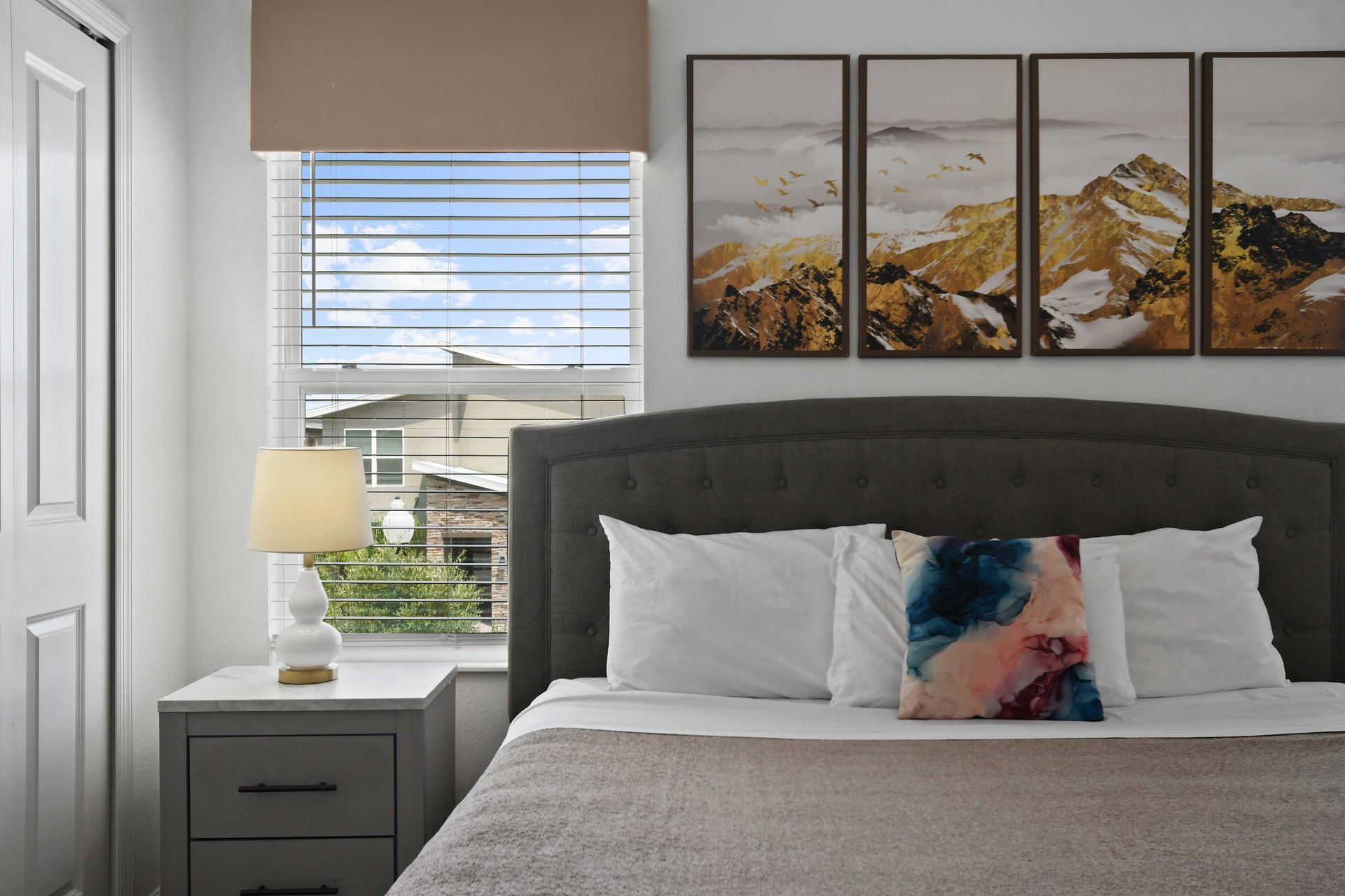 Cozy Bedroom w/ Scenic Decor, Comfy Bed & Natural Light!