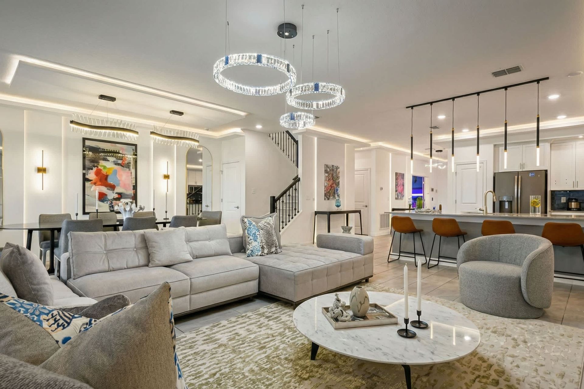 Make yourself at home in our comfortable living room, perfect for lounging and enjoying leisurely moments.