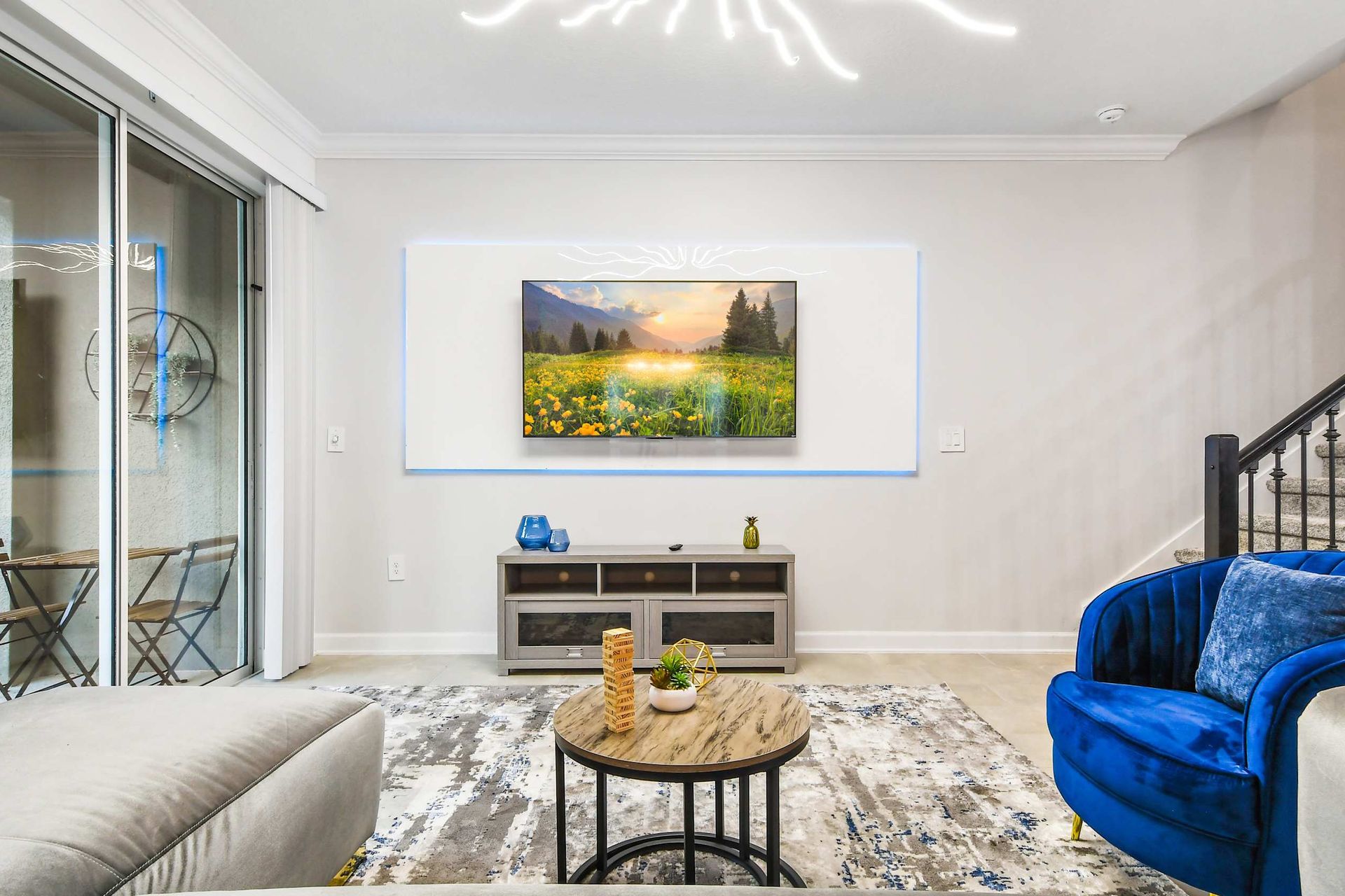 Generous family reunion space, featuring a comfy sofa in a spacious living area for shared moments