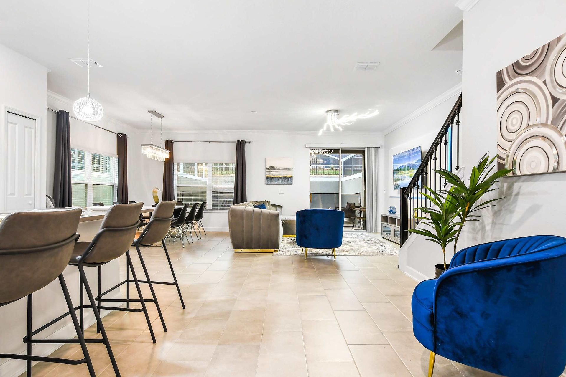 Generous family reunion space, featuring a comfy sofa in a spacious living area for shared moments