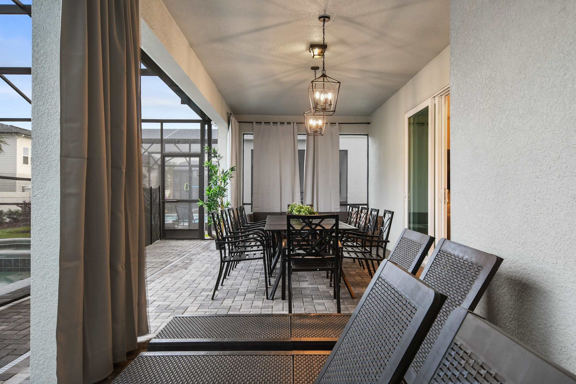 Cozy outdoor seating area, ideal for relaxing or dining al fresco!