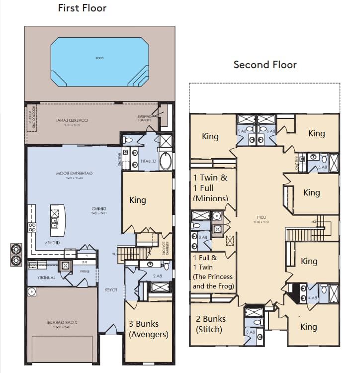 10-Bedroom Dream Getaway w/ Themed Rooms, Pool, & Game Loft.