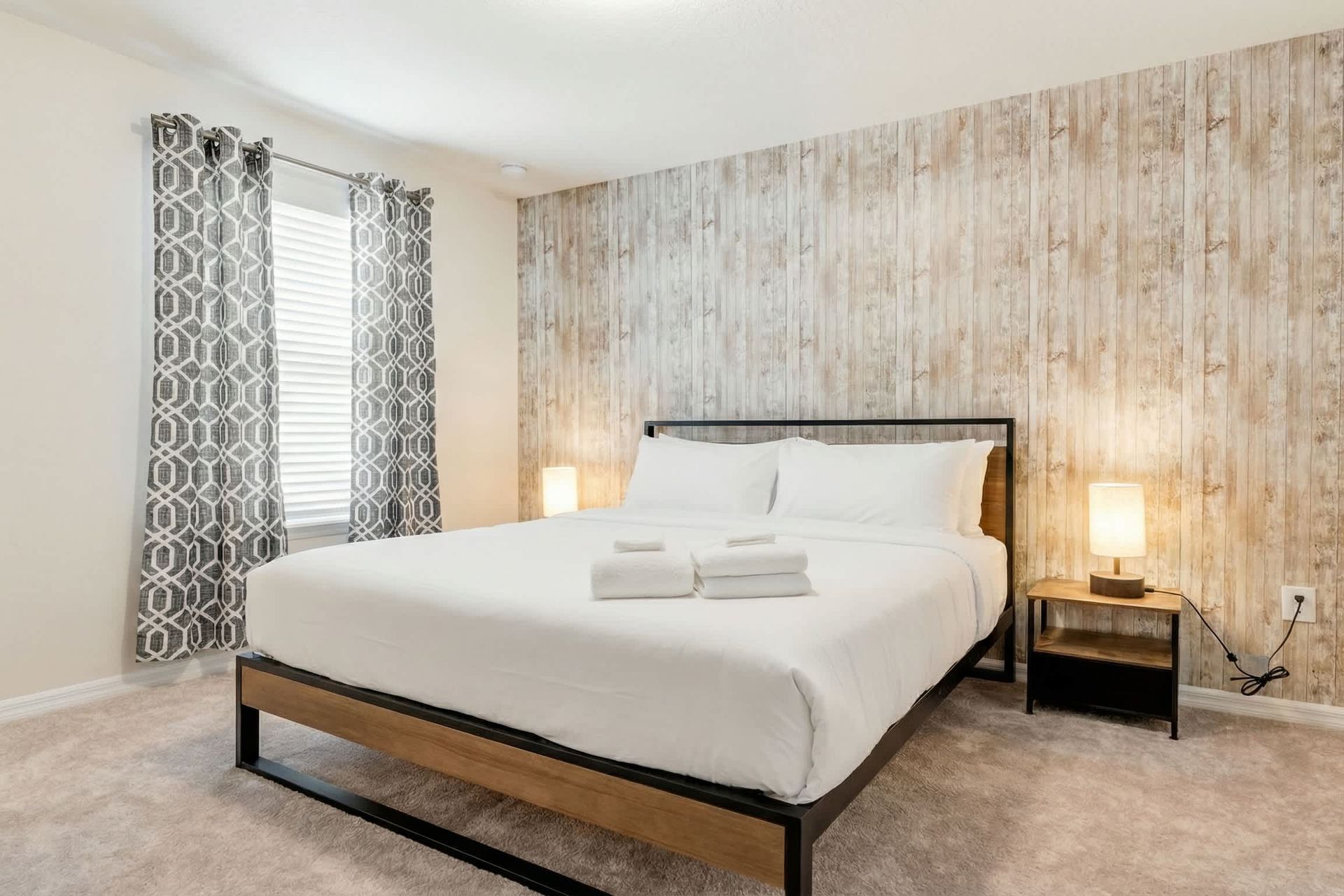 Cozy bedroom adorned in warm cream colors