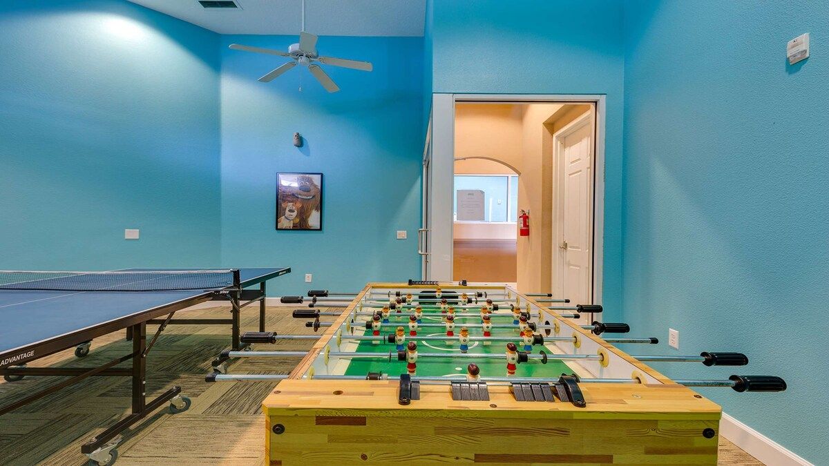 Game on! Enjoy ping pong and foosball in our vibrant game room!
