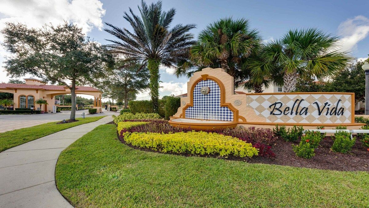 Welcome to Bella Vida! Scenic, gated community with lush landscaping.