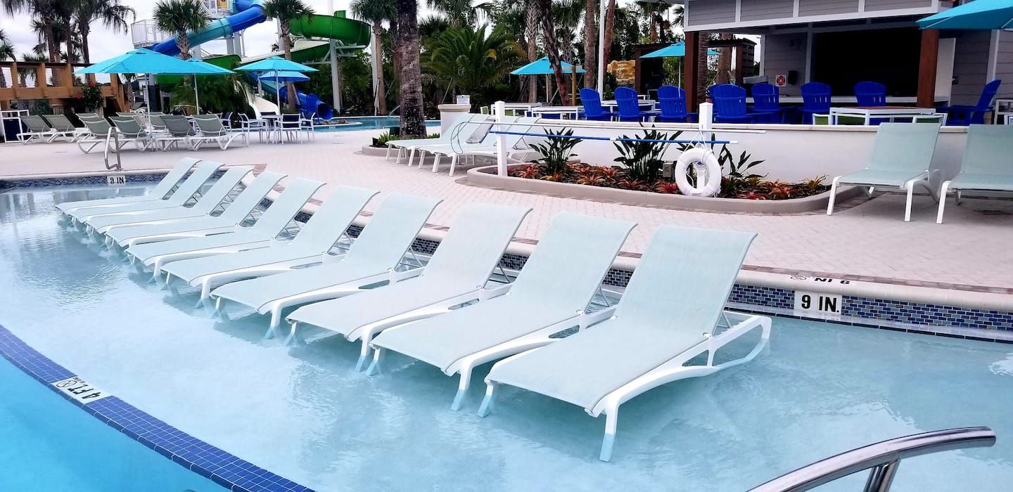 Resort Sunbathing Chairs: Relax and soak up the sun.