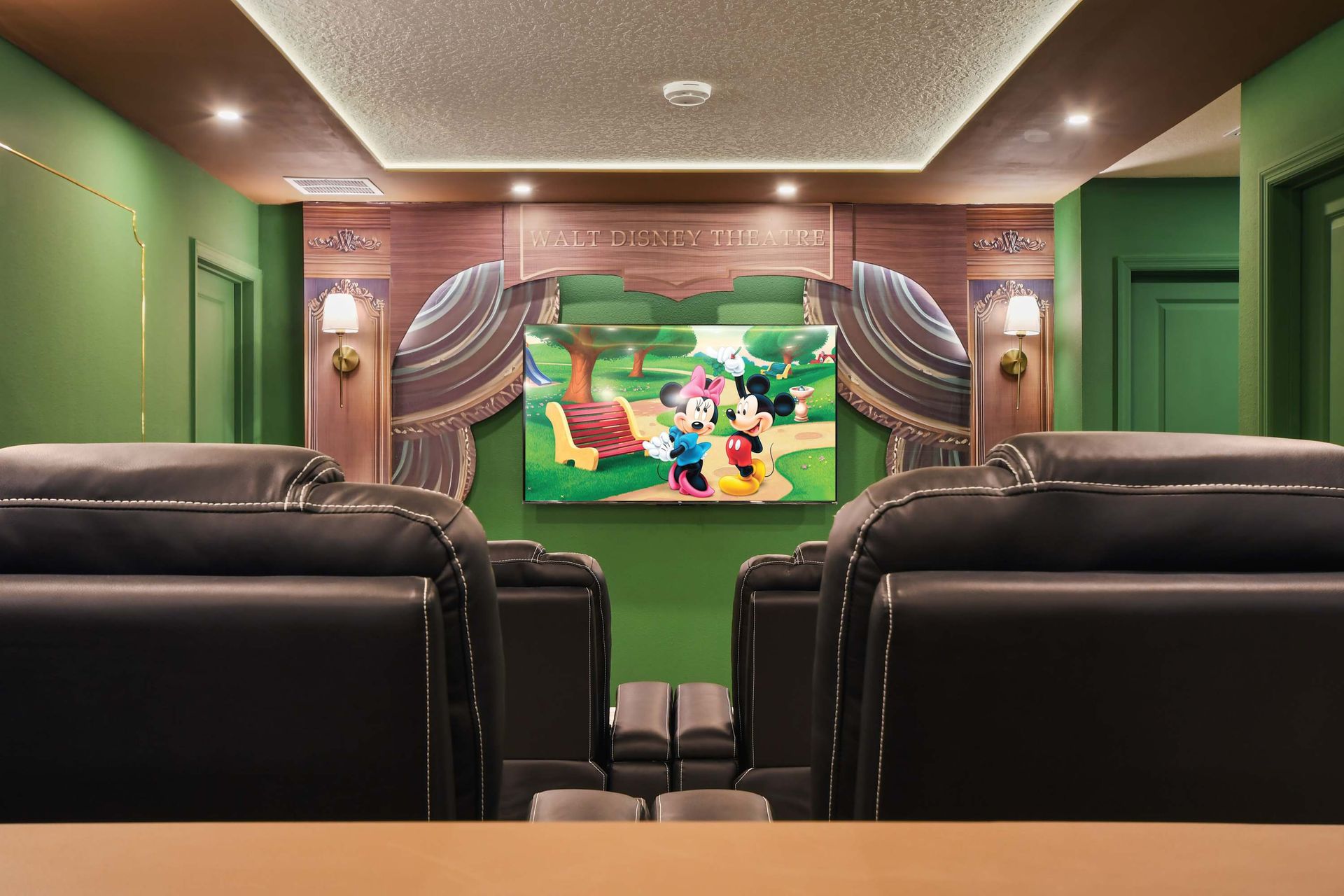 Luxurious home theater with reclining seats and elegant design!