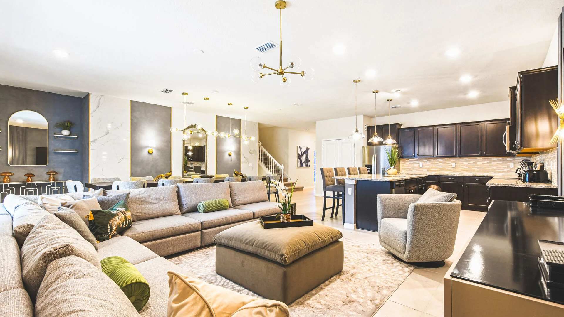 Spacious open-concept living with luxe touches, perfect for family gatherings!