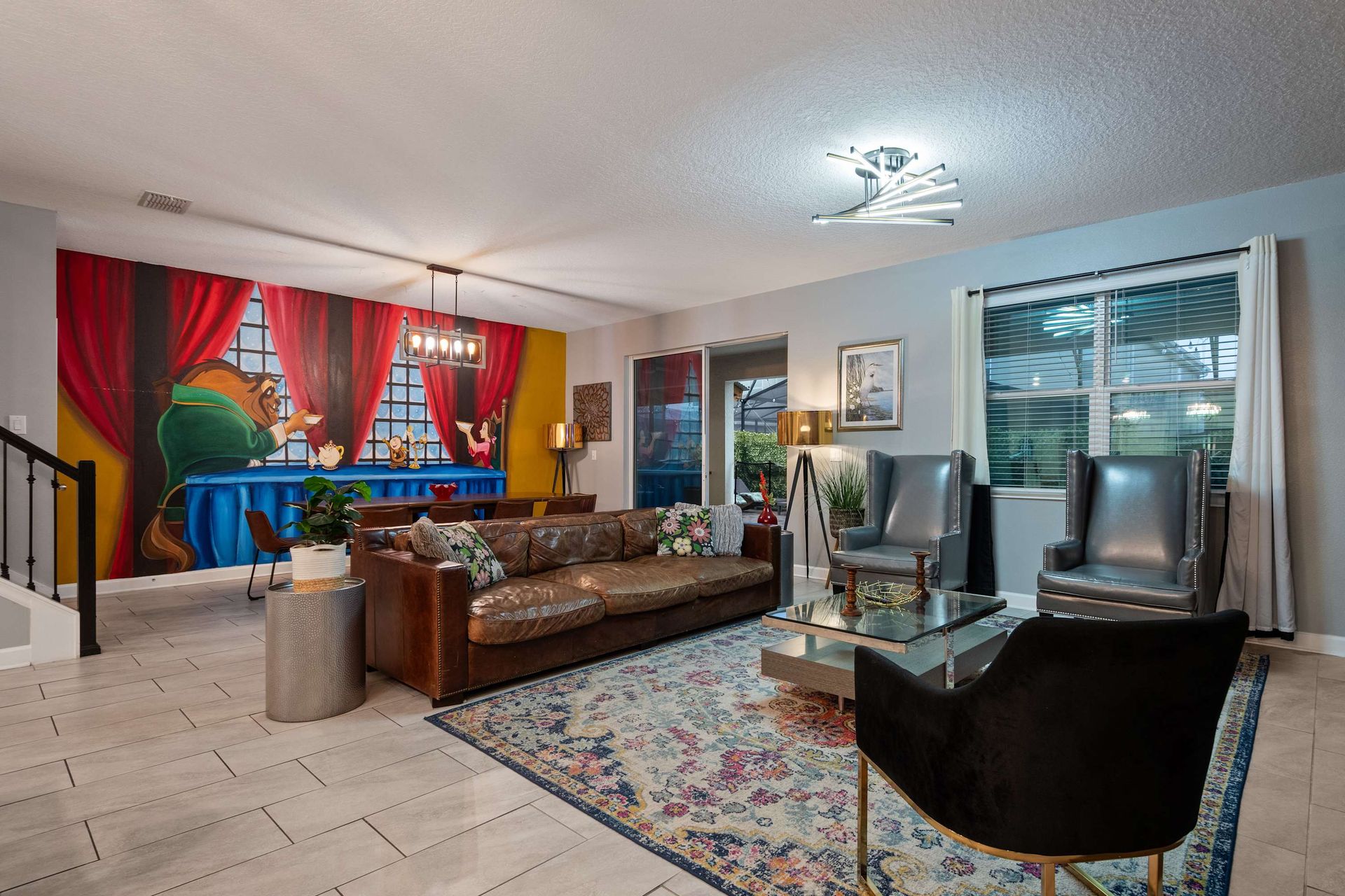 Stylish comfort meets Disney magic in this open-concept living and dining space!