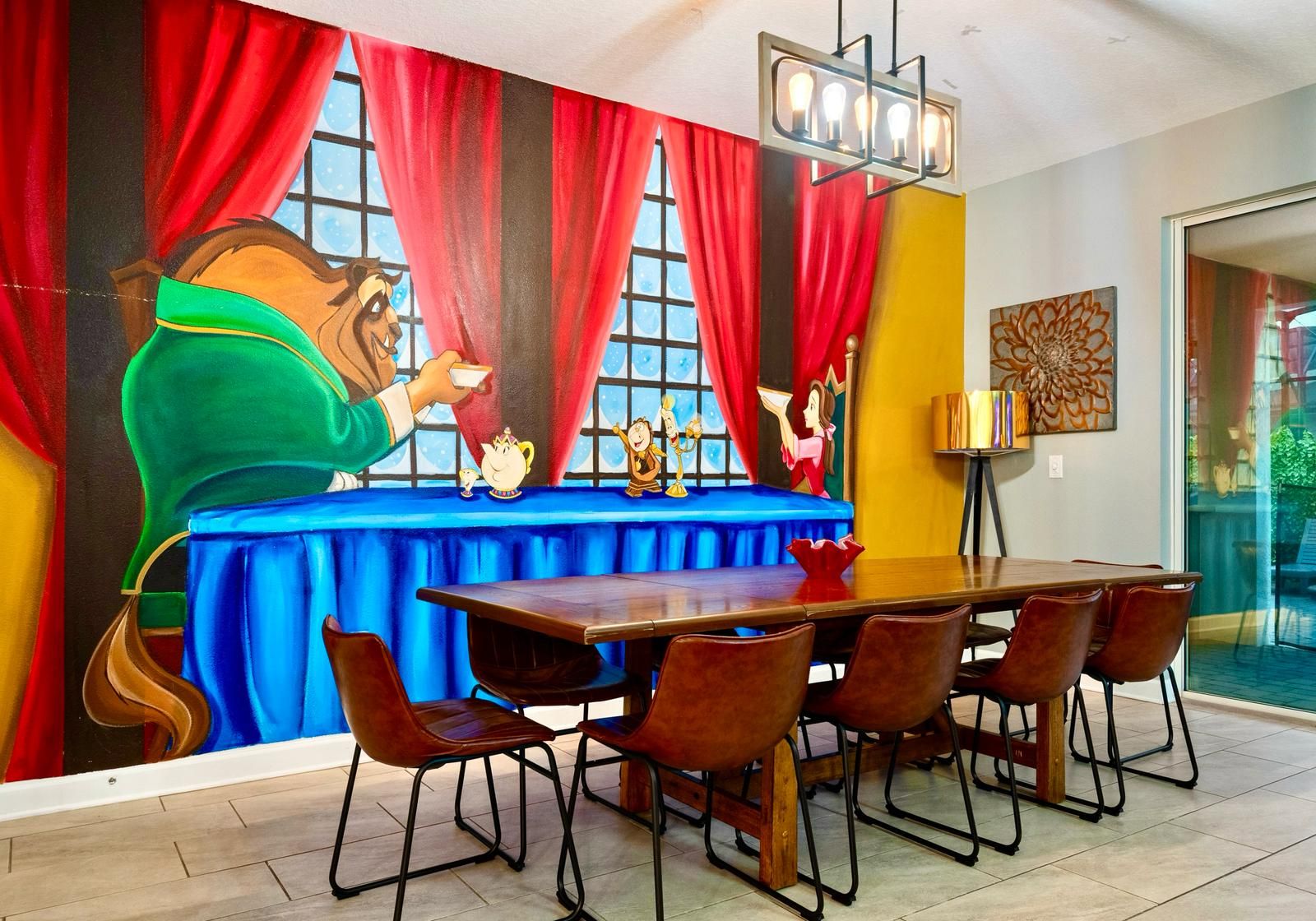 Dine in Disney magic with this Beauty and the Beast-themed dining room retreat