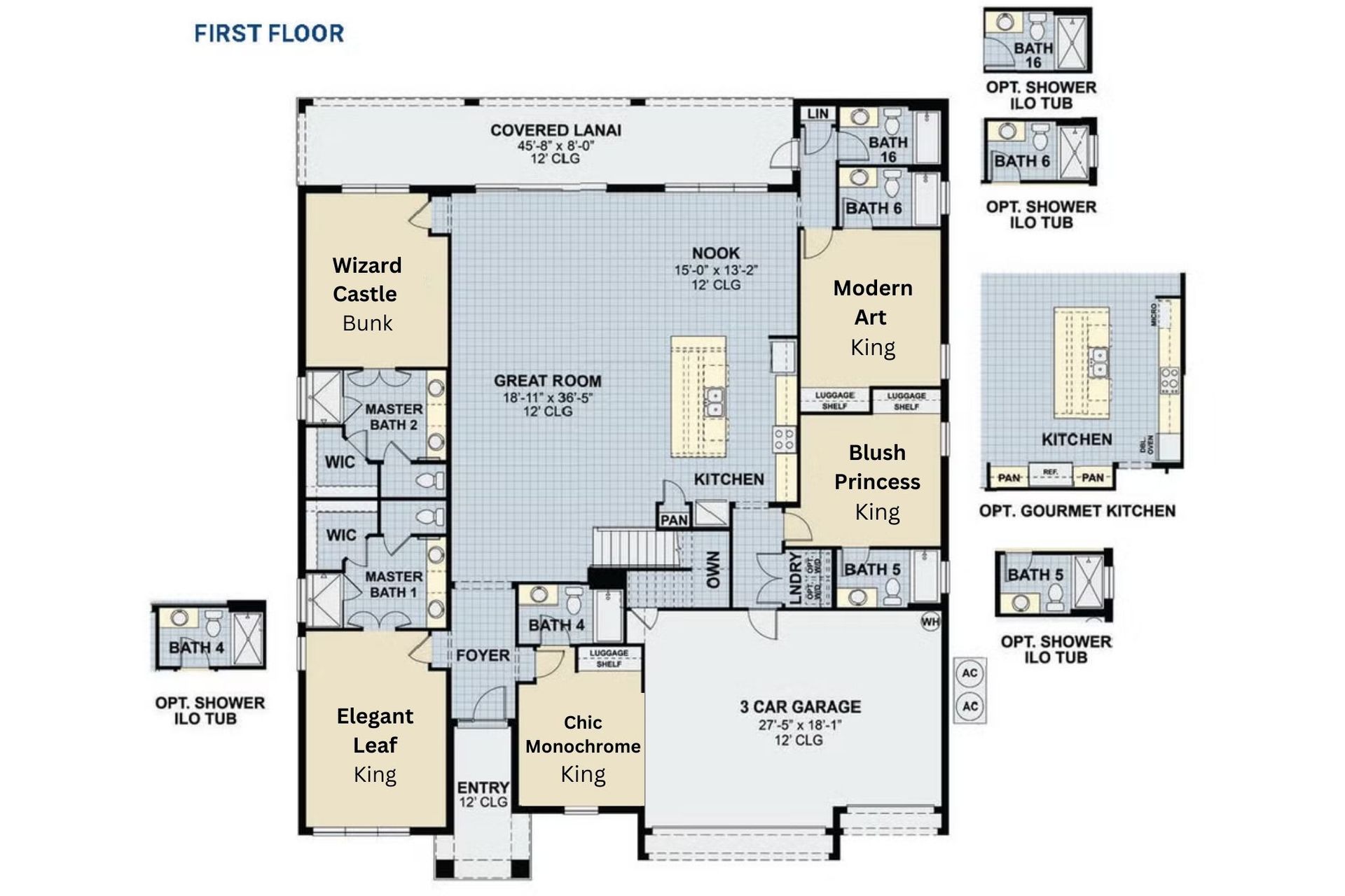 Expansive first floor with themed suites, open living, gourmet kitchen, and more
