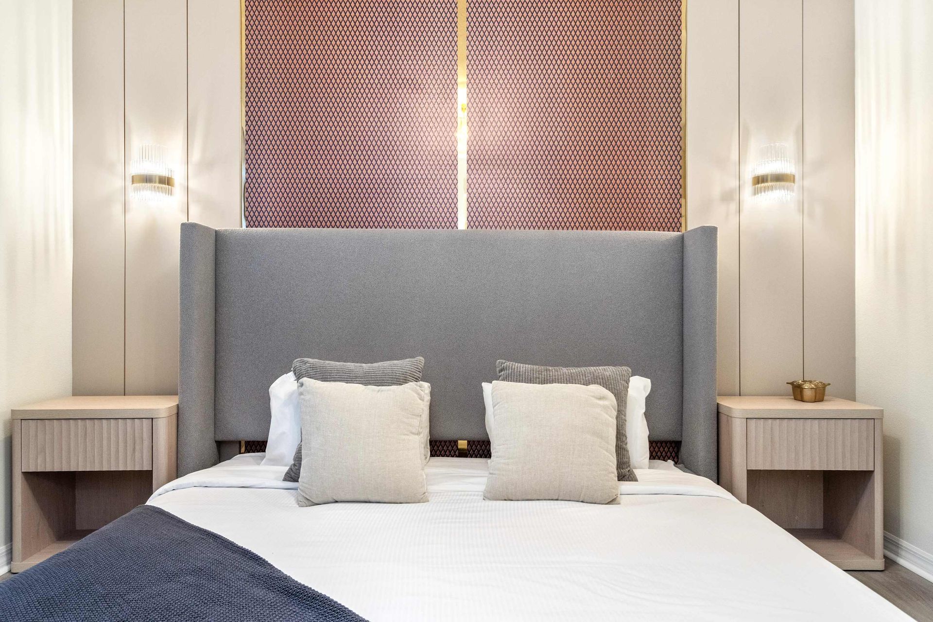 Sophisticated comfort with a king bed, designer lighting, and modern décor.