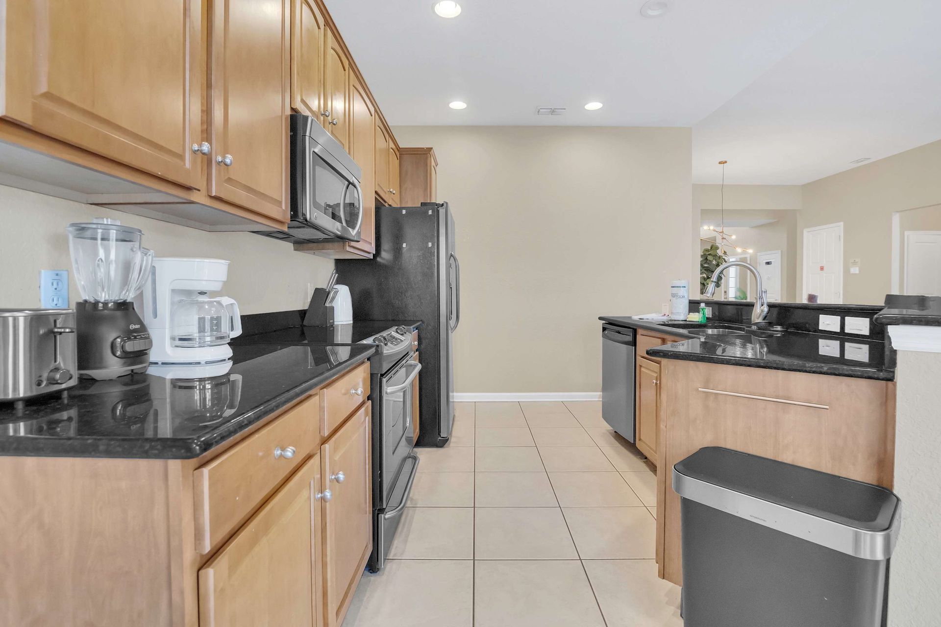Spacious kitchen with a full suite of appliances.