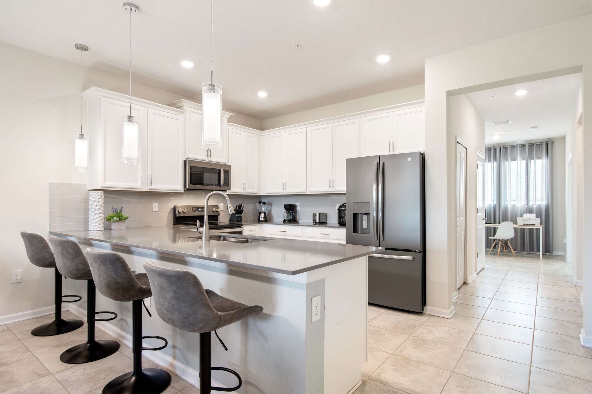 Clean lines and modern design, perfect for cooking and socializing.