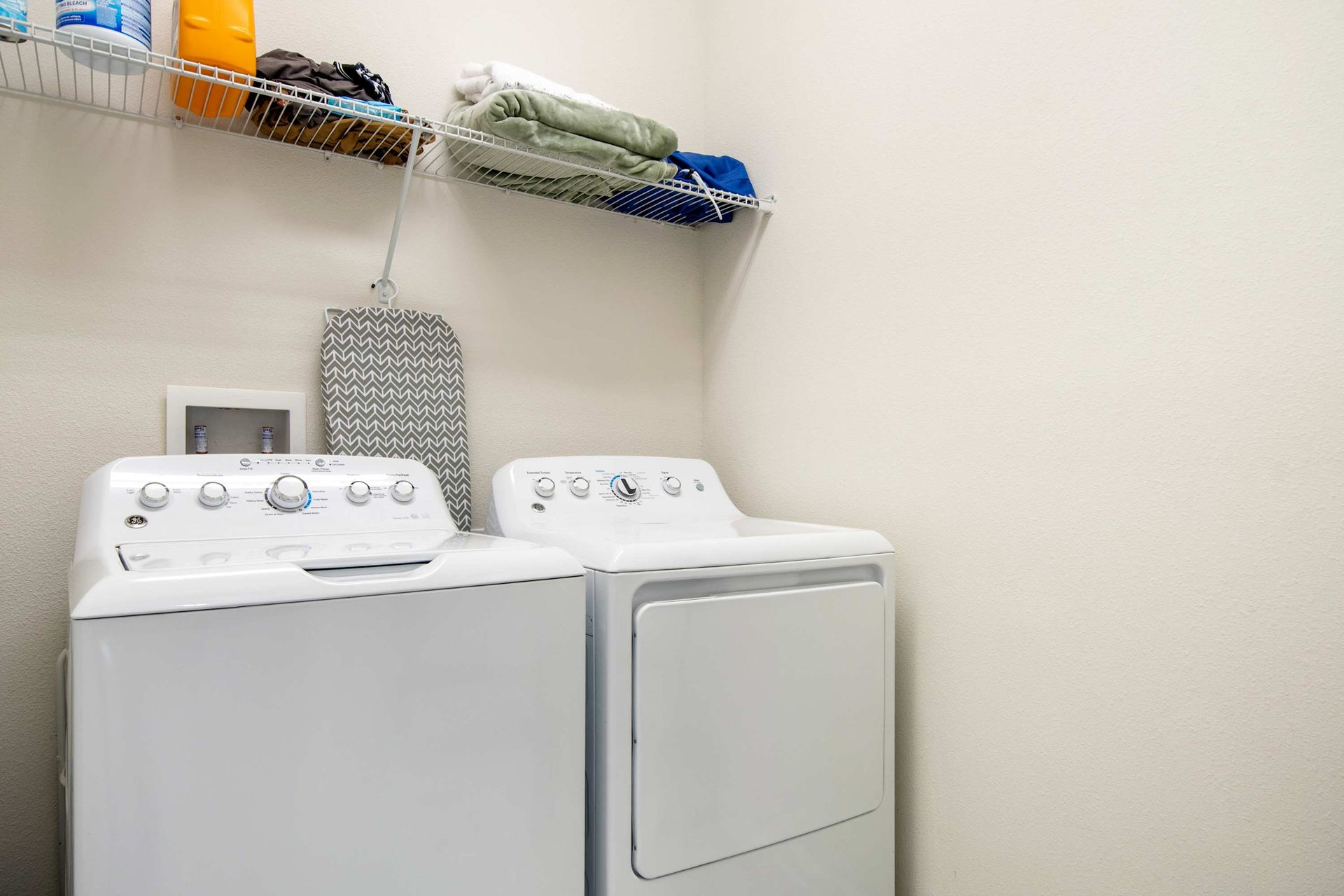 In-unit laundry: full-size washer and dryer for all your needs.