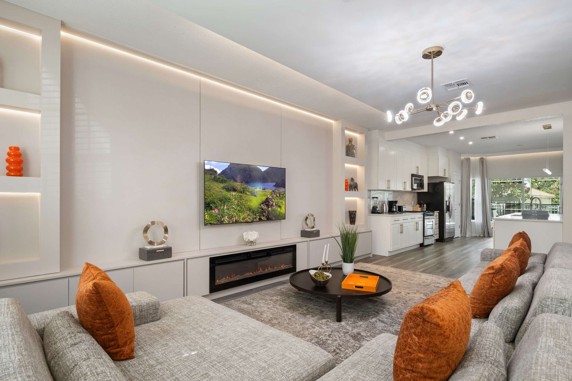 Contemporary open-plan living with style and light.