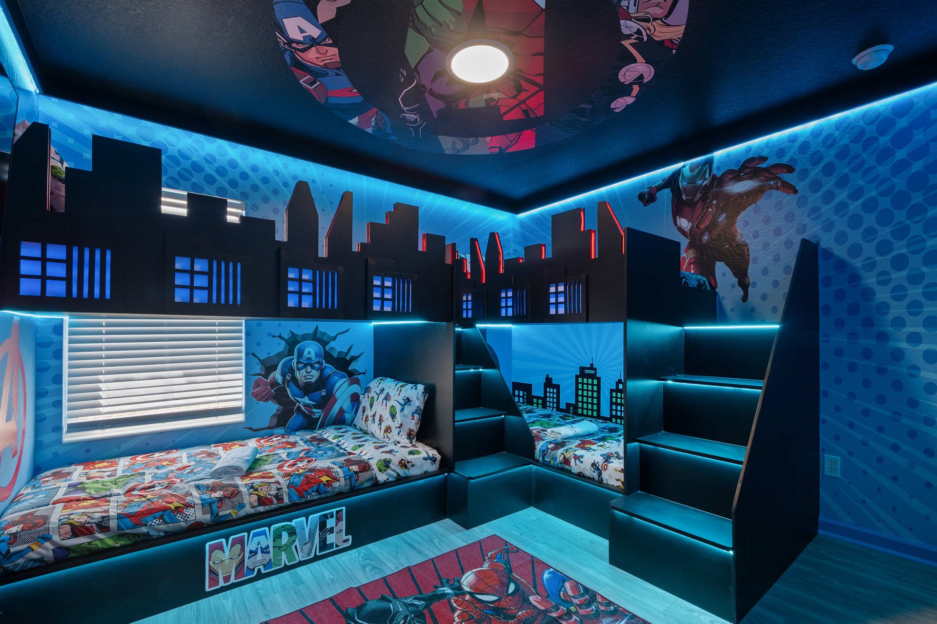 Sleep like a hero! Ultimate themed bunk room for two.