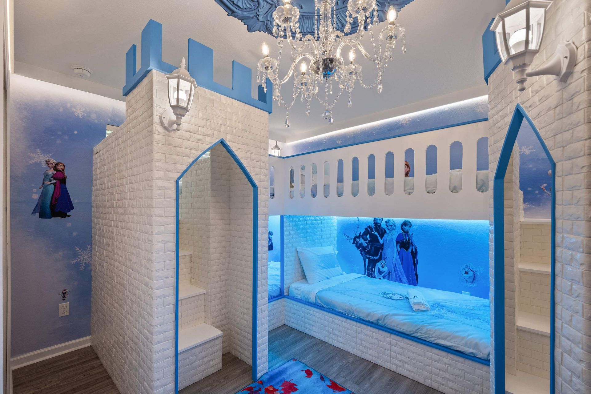A frozen wonderland: Sleep like a princess in this castle room!