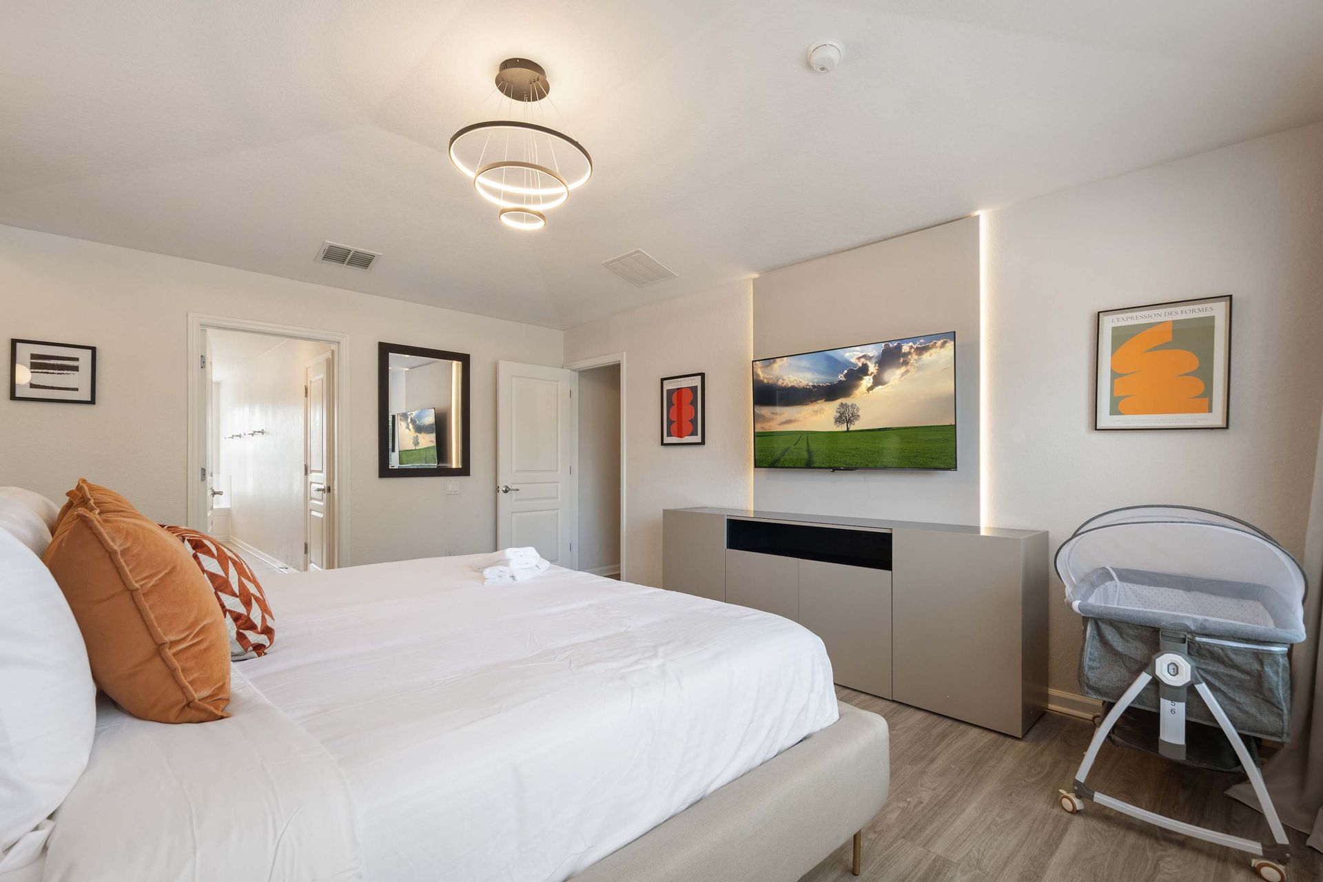 Master suite with ample light and family-friendly comforts.