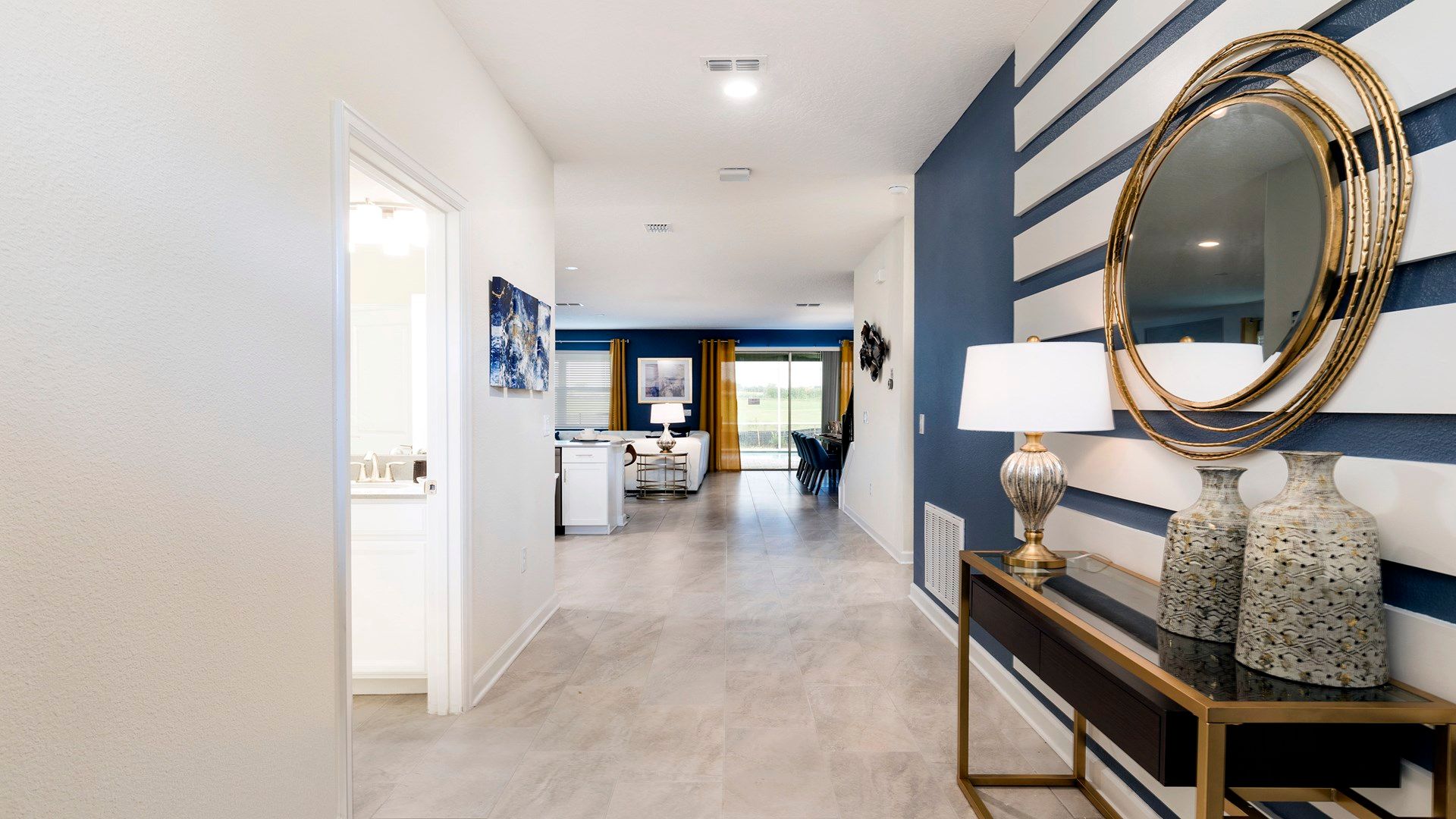 Bright entryway with modern decor