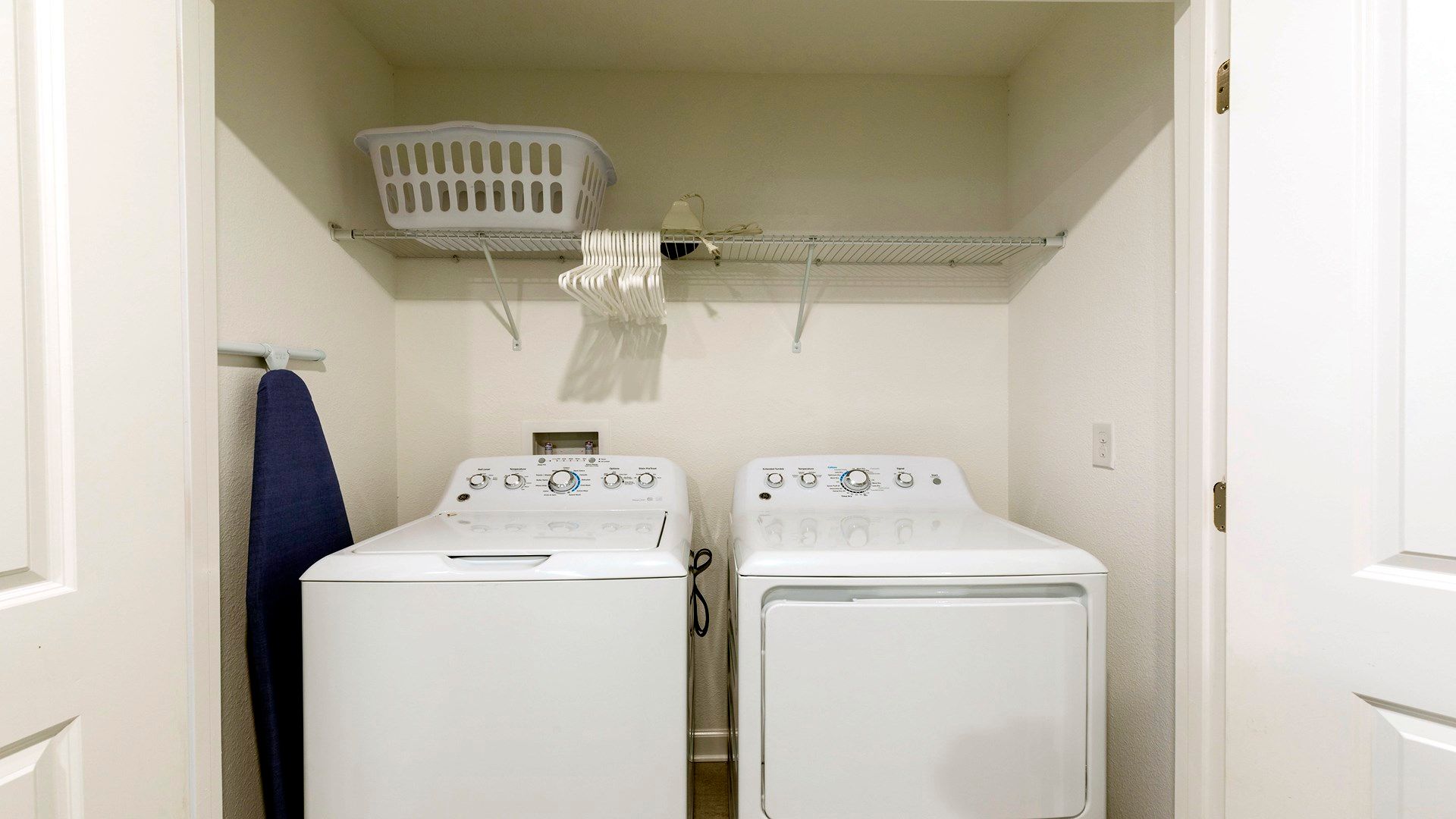 Convenient in-unit laundry with washer, dryer, and essentials.