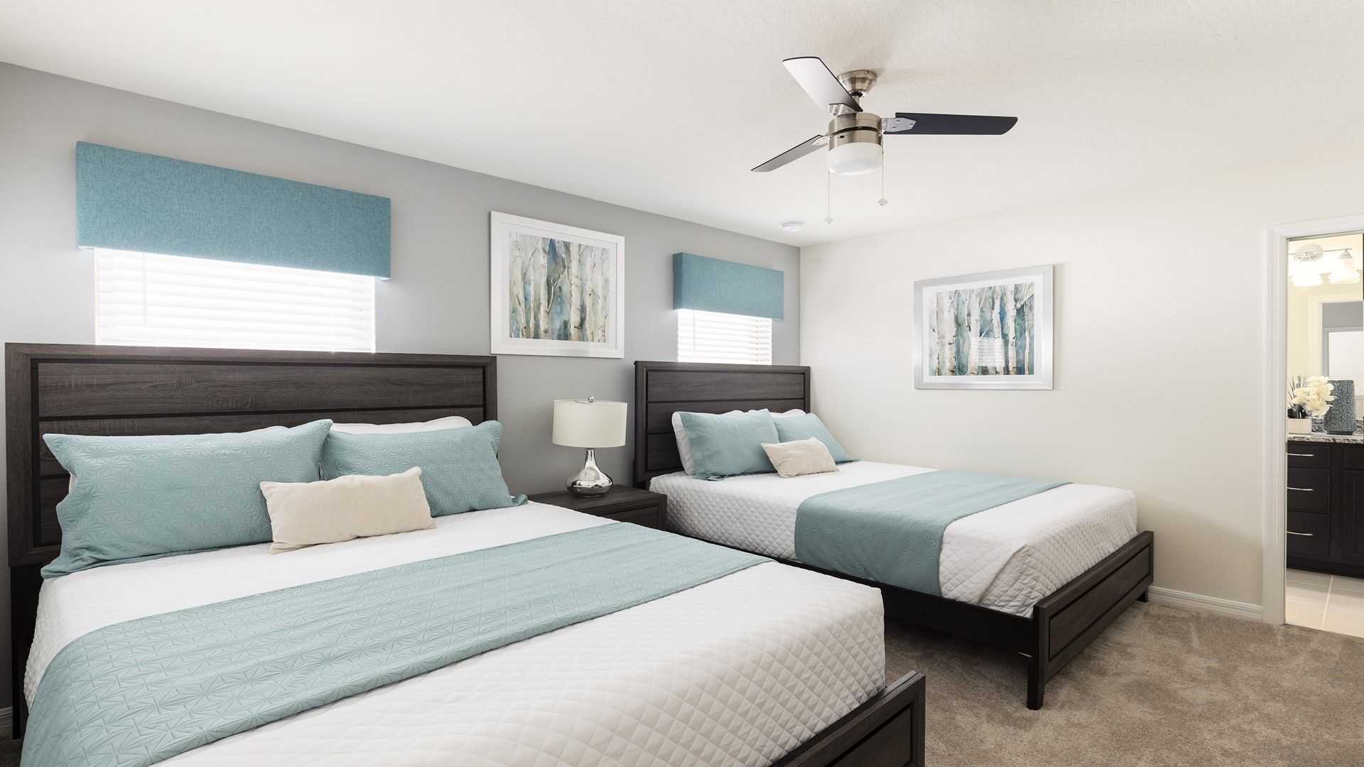 Comfortable arrangement with two queen-sized beds