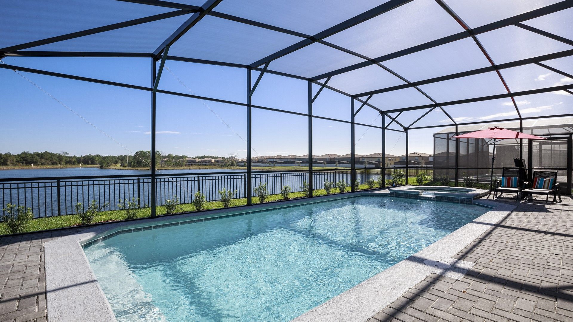 Enjoy a screened oasis, providing a private and serene swimming experience