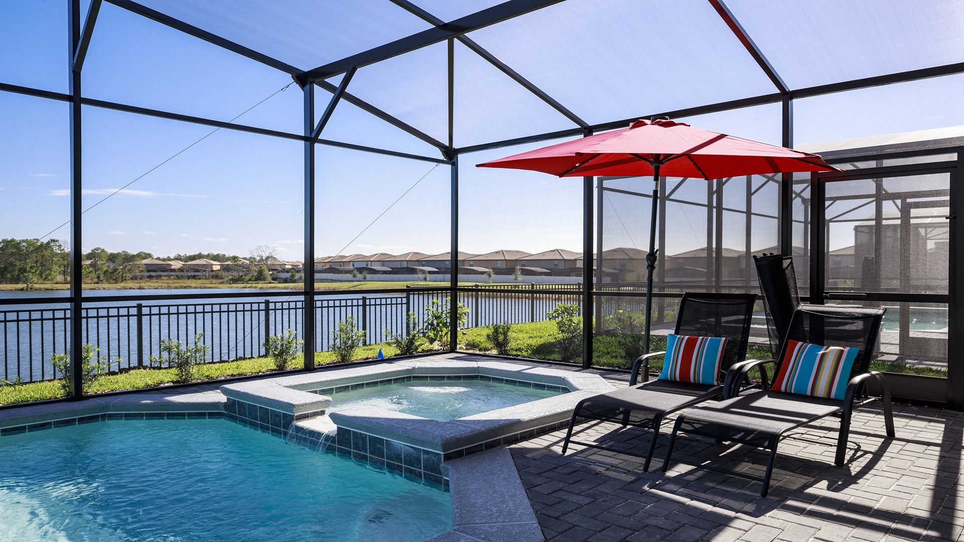 Enjoy a screened oasis, providing a private and serene swimming experience