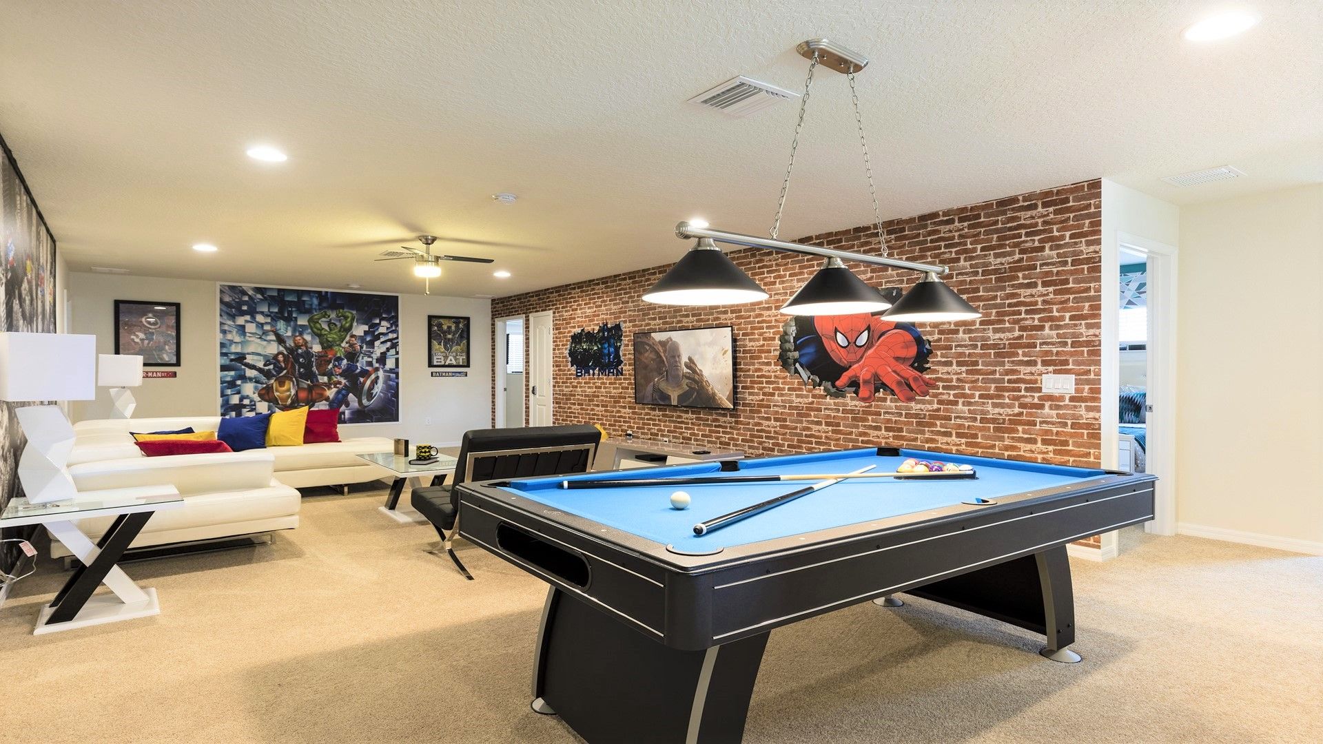 Have a hit of pool with friends in the upstairs game loft.