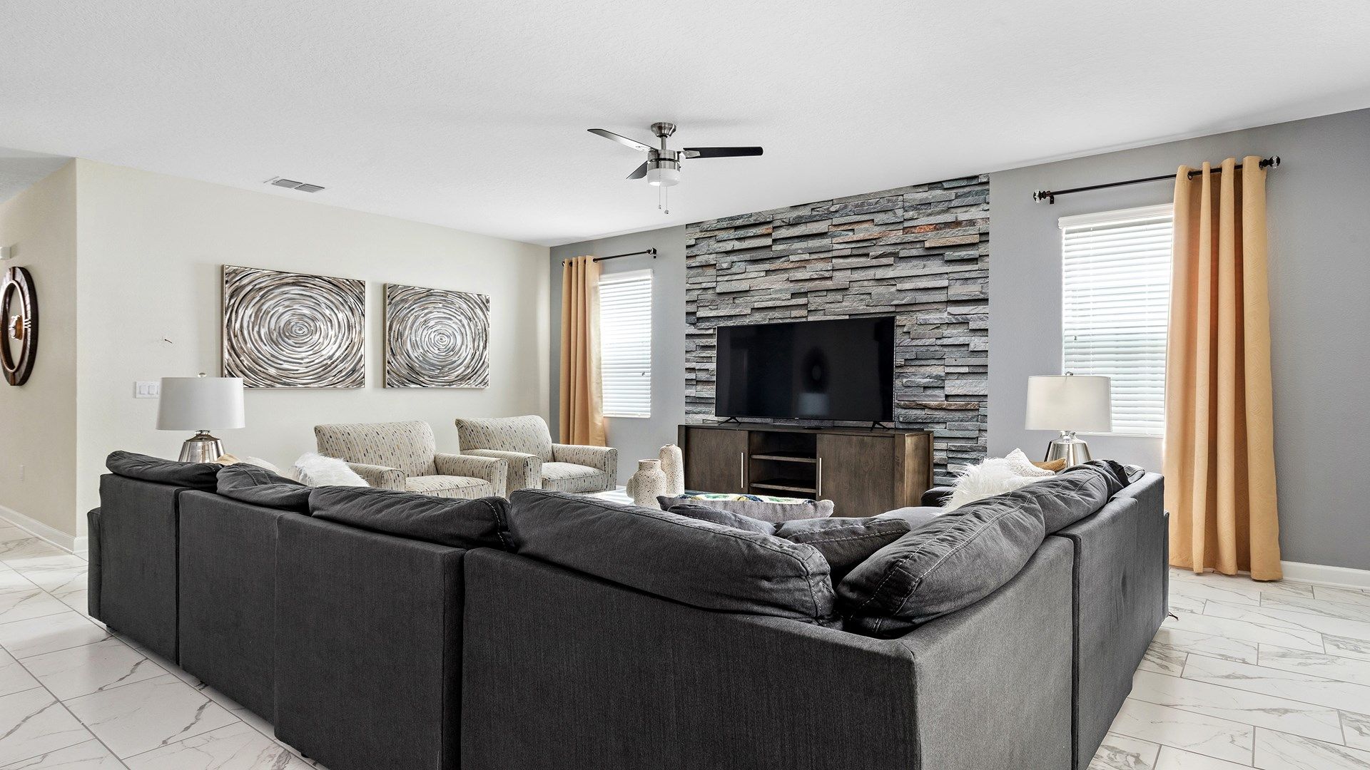 Bright, airy, and spacious living room for all your needs.