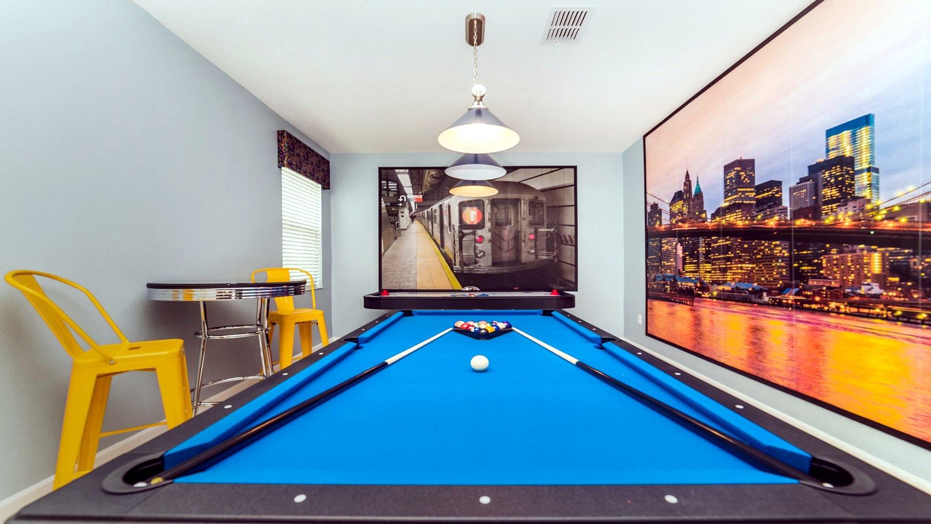 Game room with pool table.