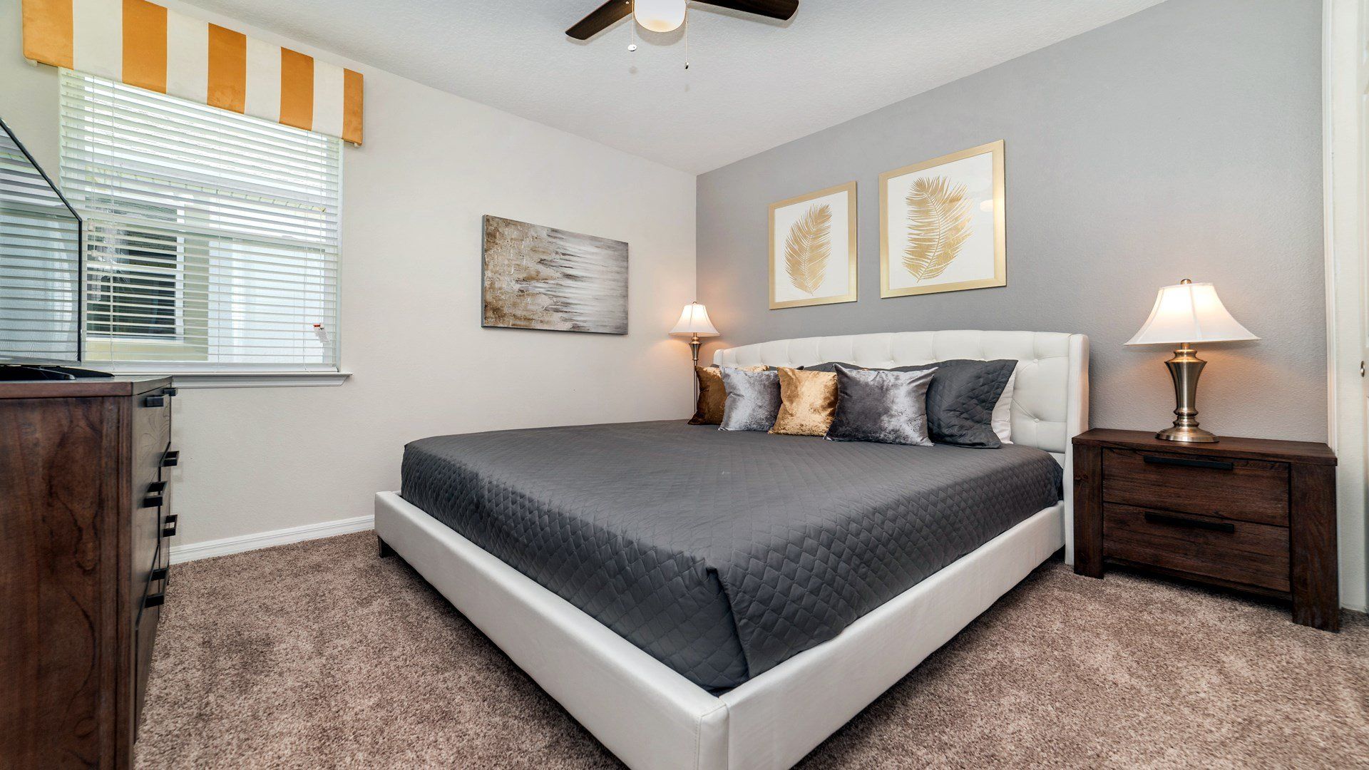 Elevate your king bedroom with a blend of sophistication and entertainment. A regal bed takes center stage, complemented by stylish decor and the convenience of a carefully positioned TV.