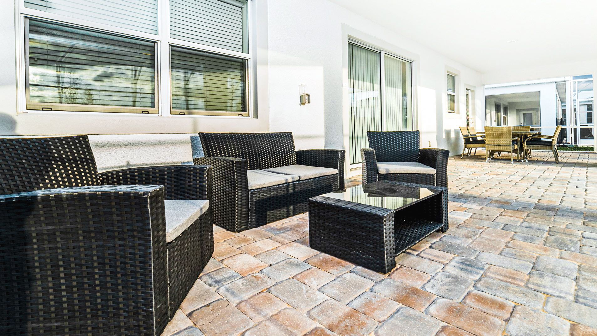 Outdoor seating area to relax, socialize, and enjoy the open air