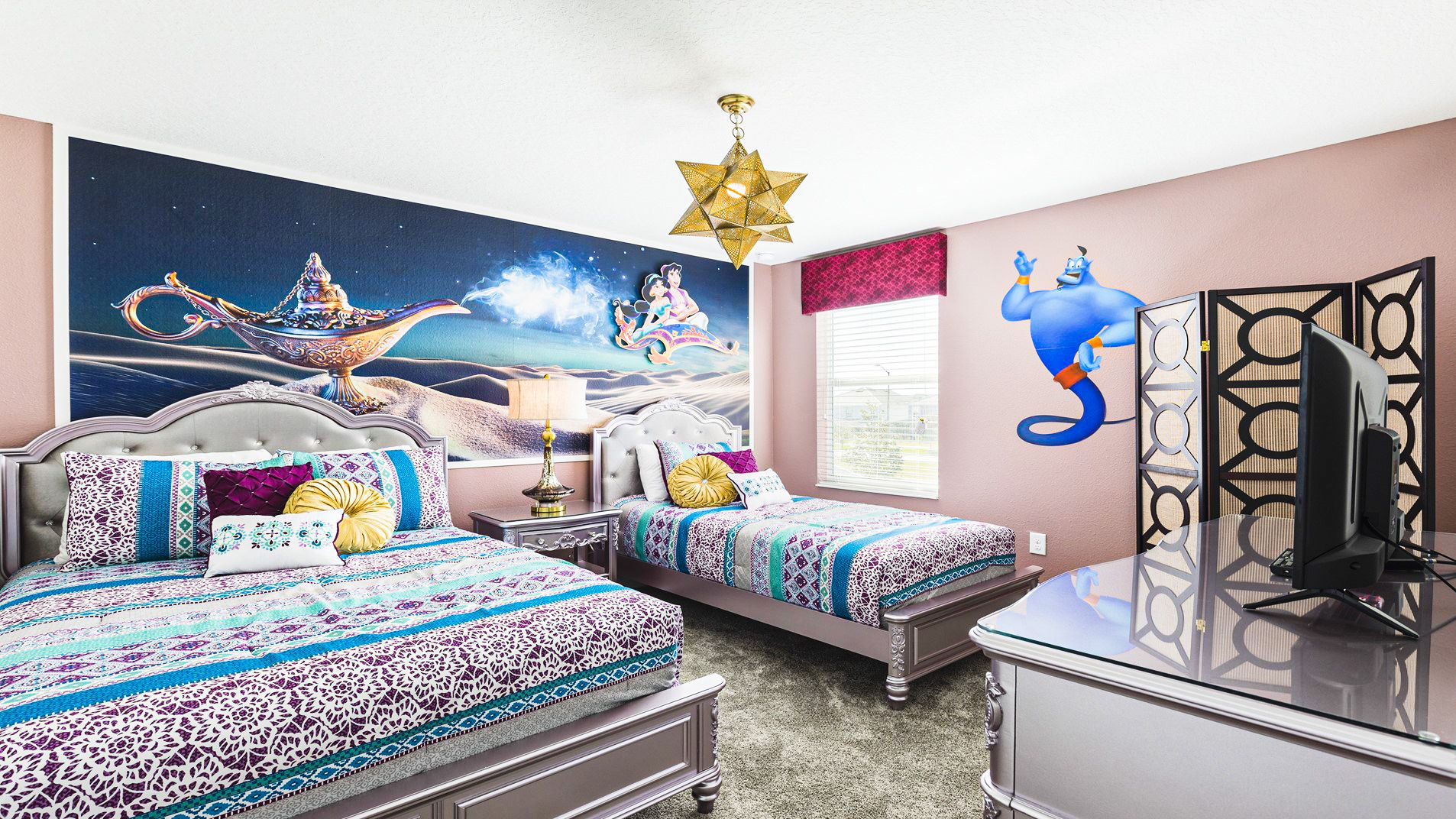 Aladdin-themed bedroom, Arabian Nights comes to life through captivating decor.