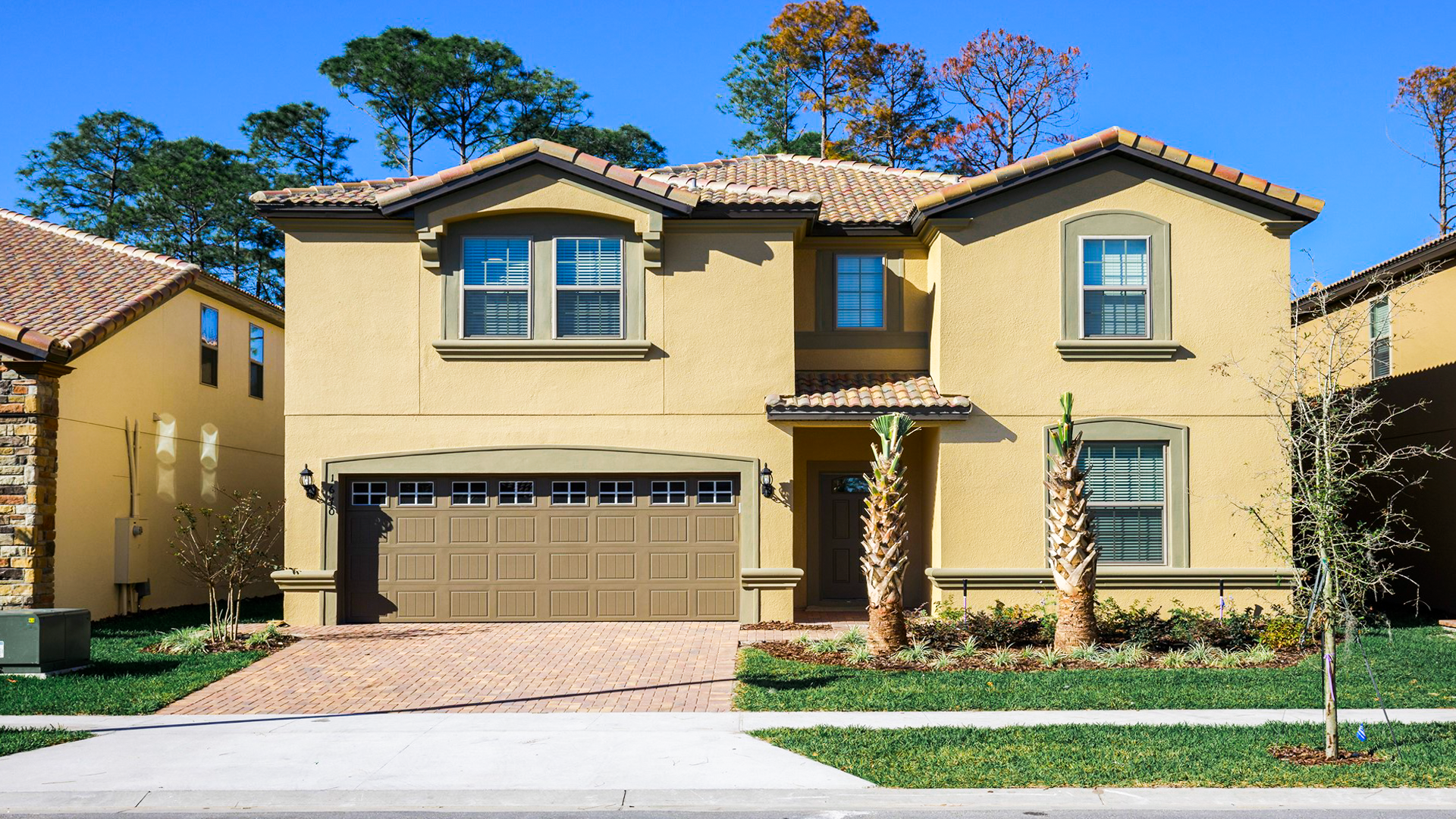 Modern charm with a garage, creating a sleek and functional design.