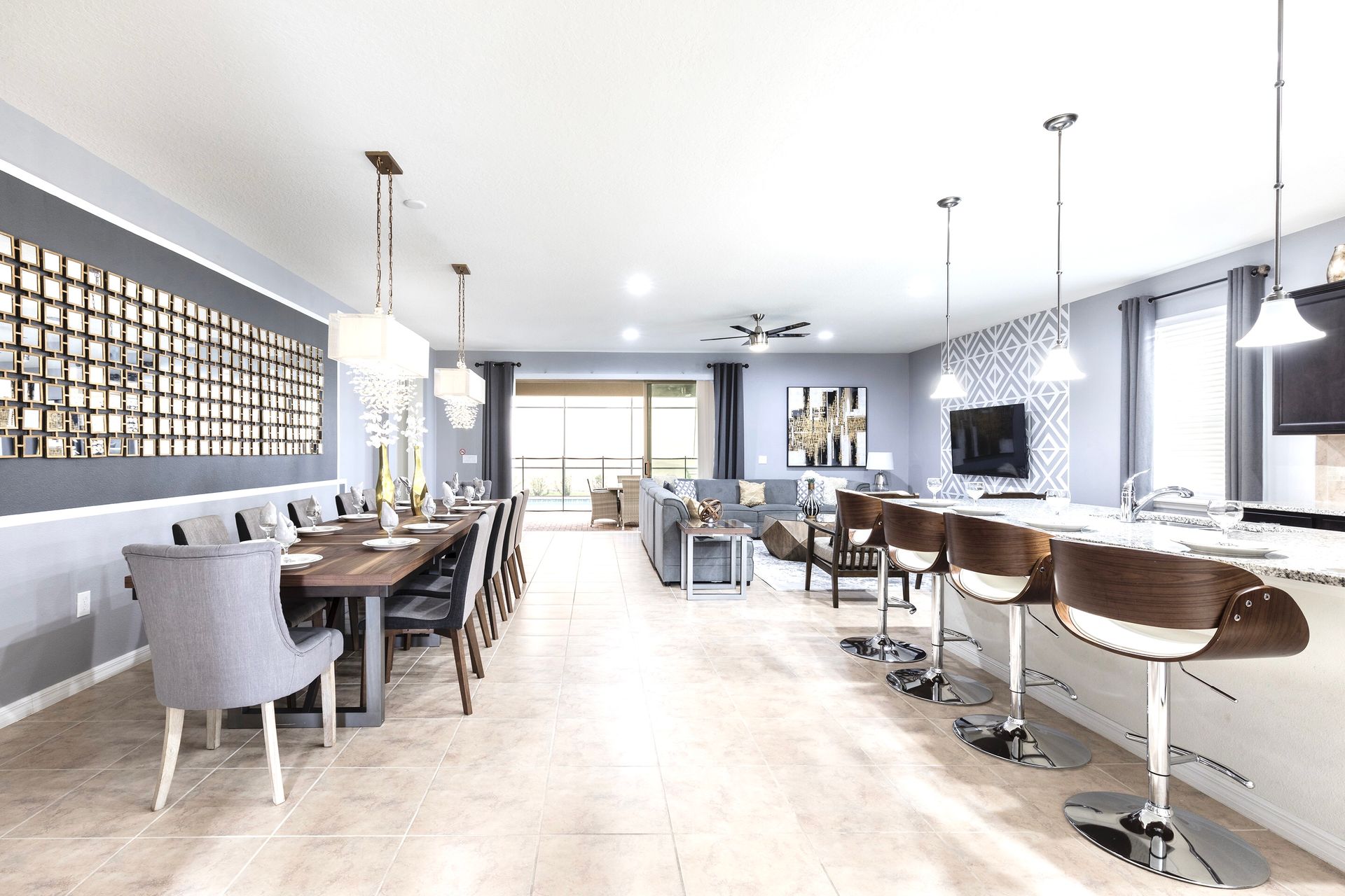 Spacious open-concept living with designer touches, perfect for relaxing or entertaining.