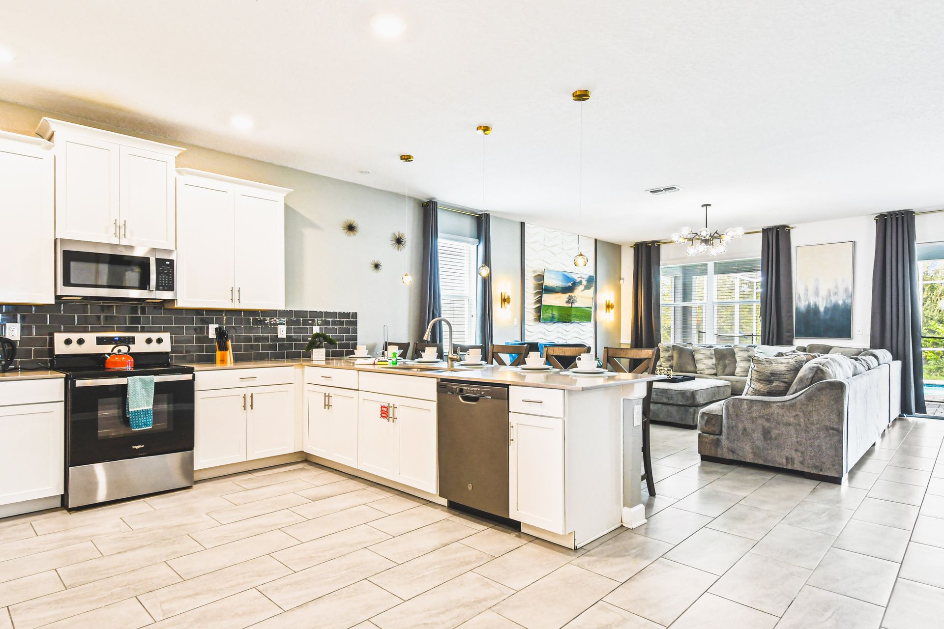 Culinary space featuring a breakfast bar for convenient dining