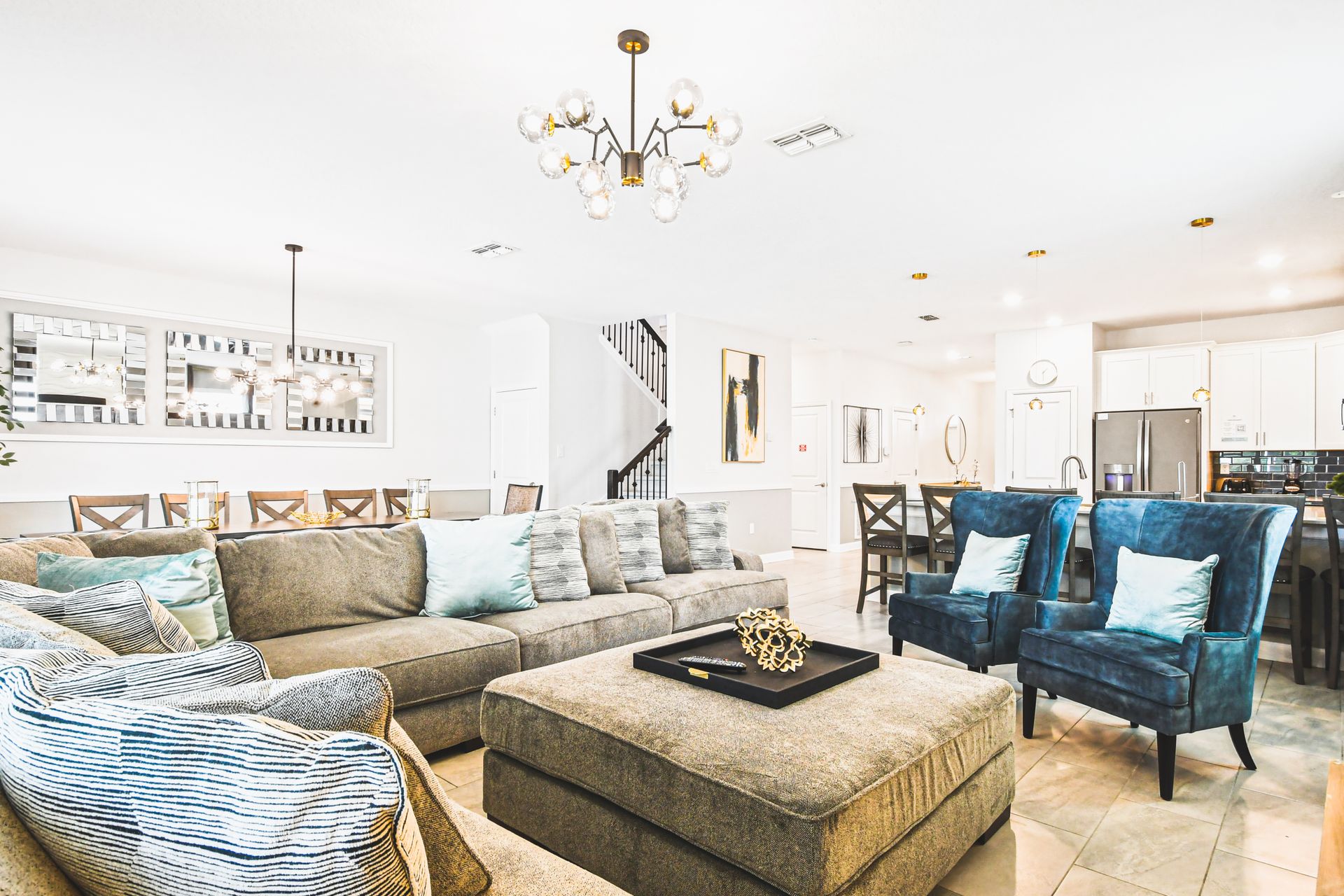 Inviting living space, cozy and complete with a television for a perfect blend of comfort and entertainment