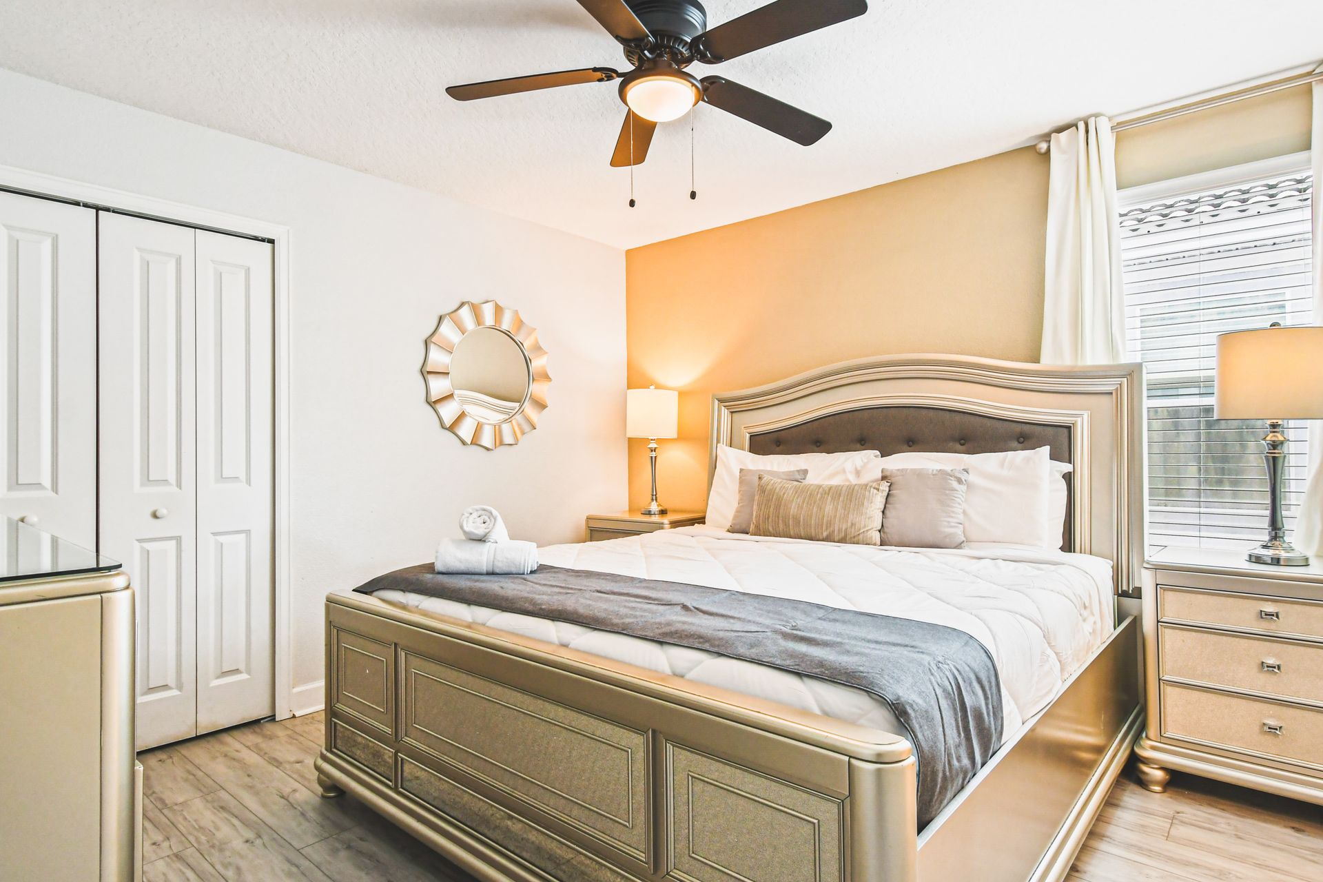 Elegant bedroom featuring a TV for refined relaxation and entertainment