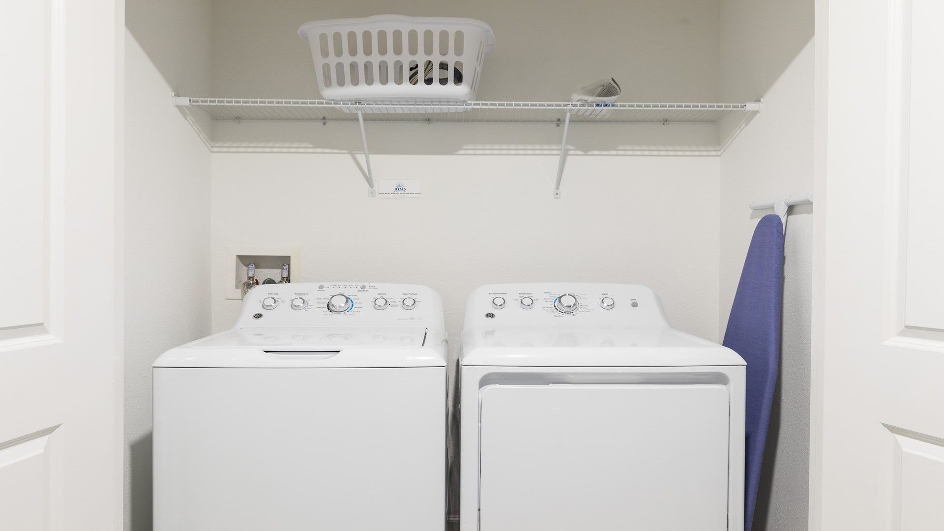 Convenient in-unit laundry with washer, dryer, and essentials.