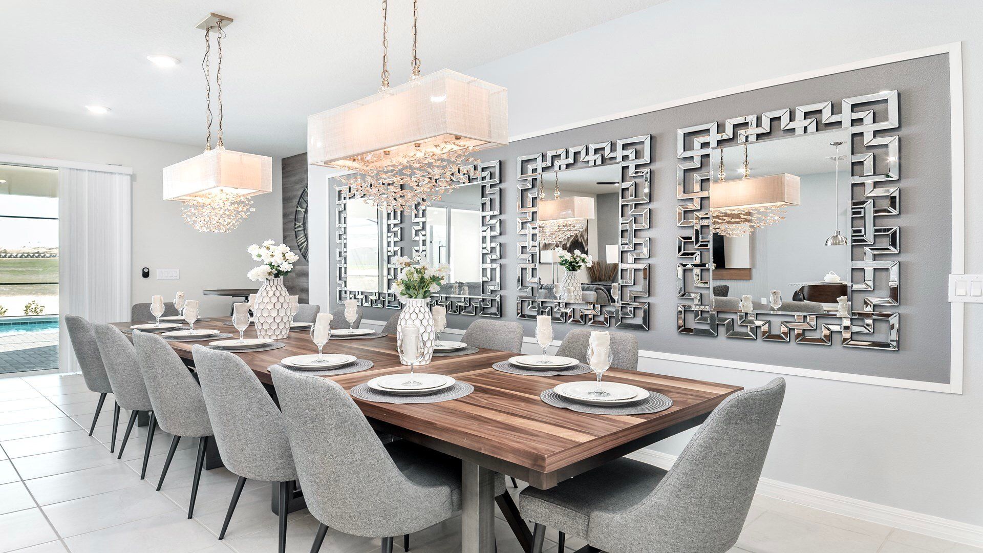 Luxurious dinning table allows the whole family to enjoy.